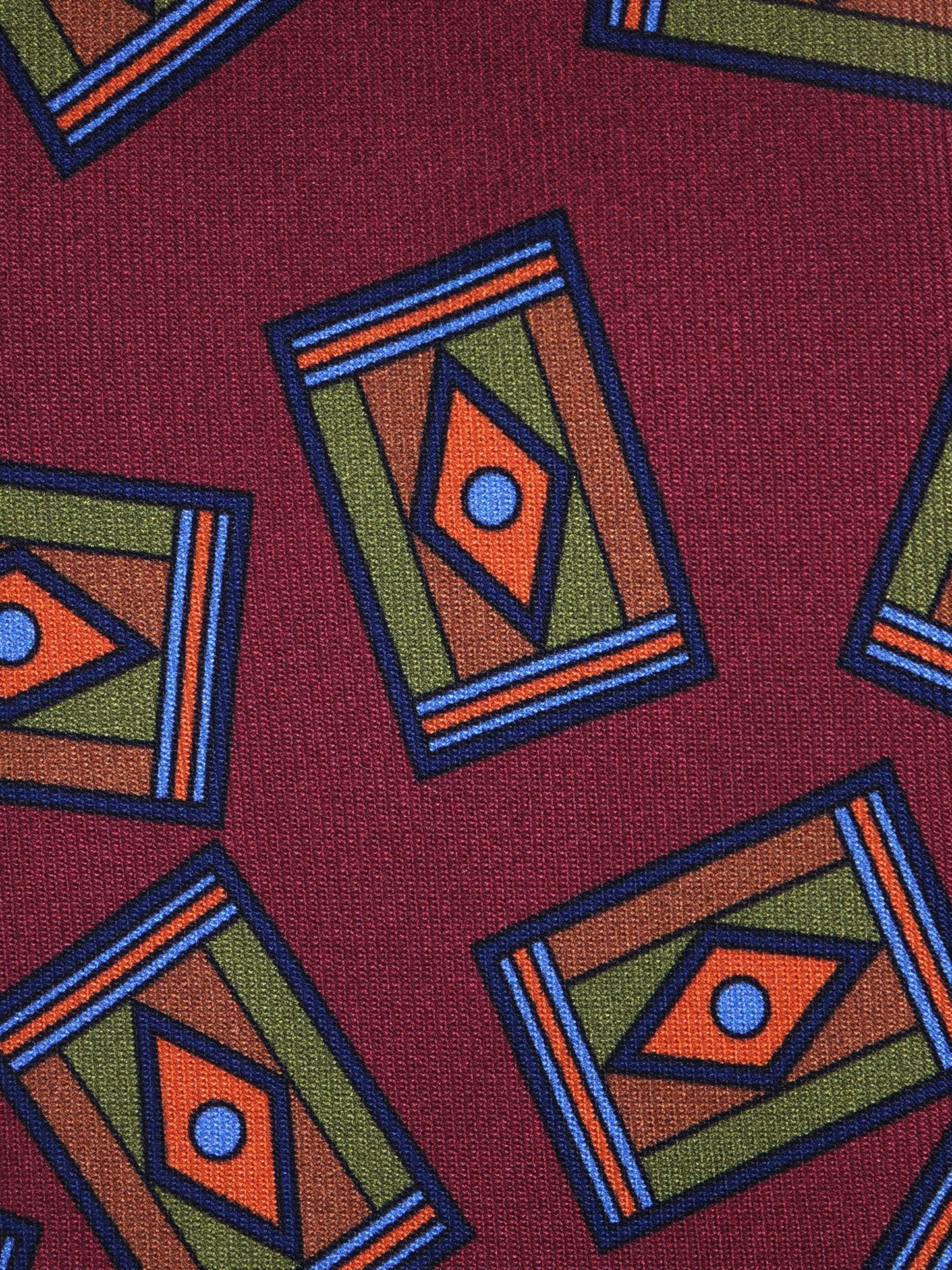 Bordeaux Tie 3 Folds LEYA in English Printed Silk