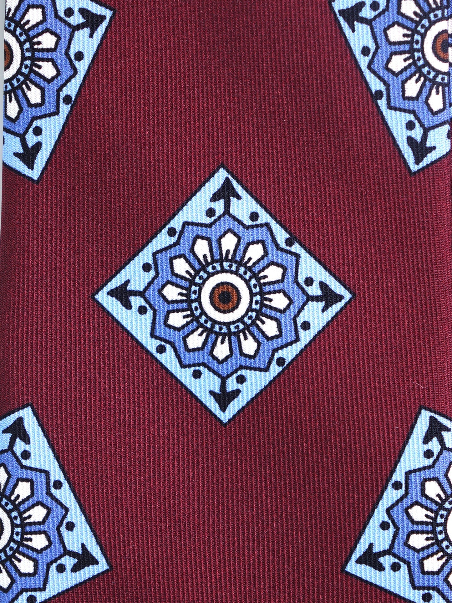 Bordeaux Tie 3 Folds MATERA in English Madder Silk