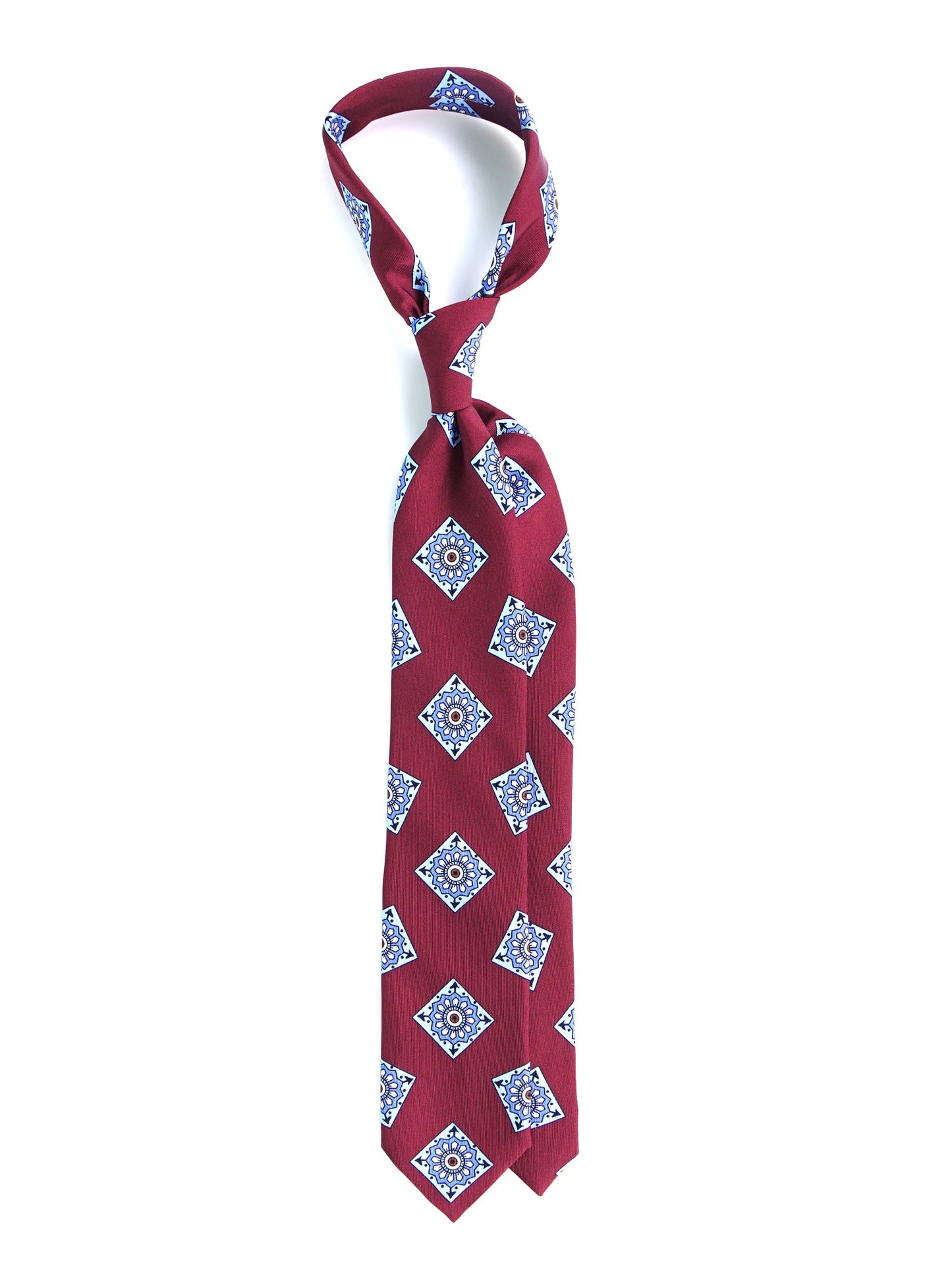 Bordeaux Tie 3 Folds MATERA in English Madder Silk