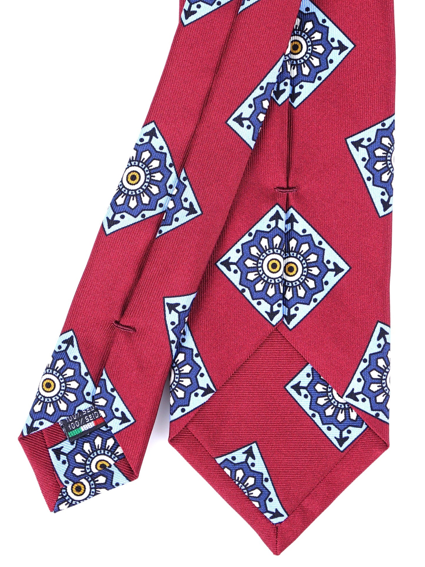 Dark Red 3 Folds MATERA in English Madder Silk Tie