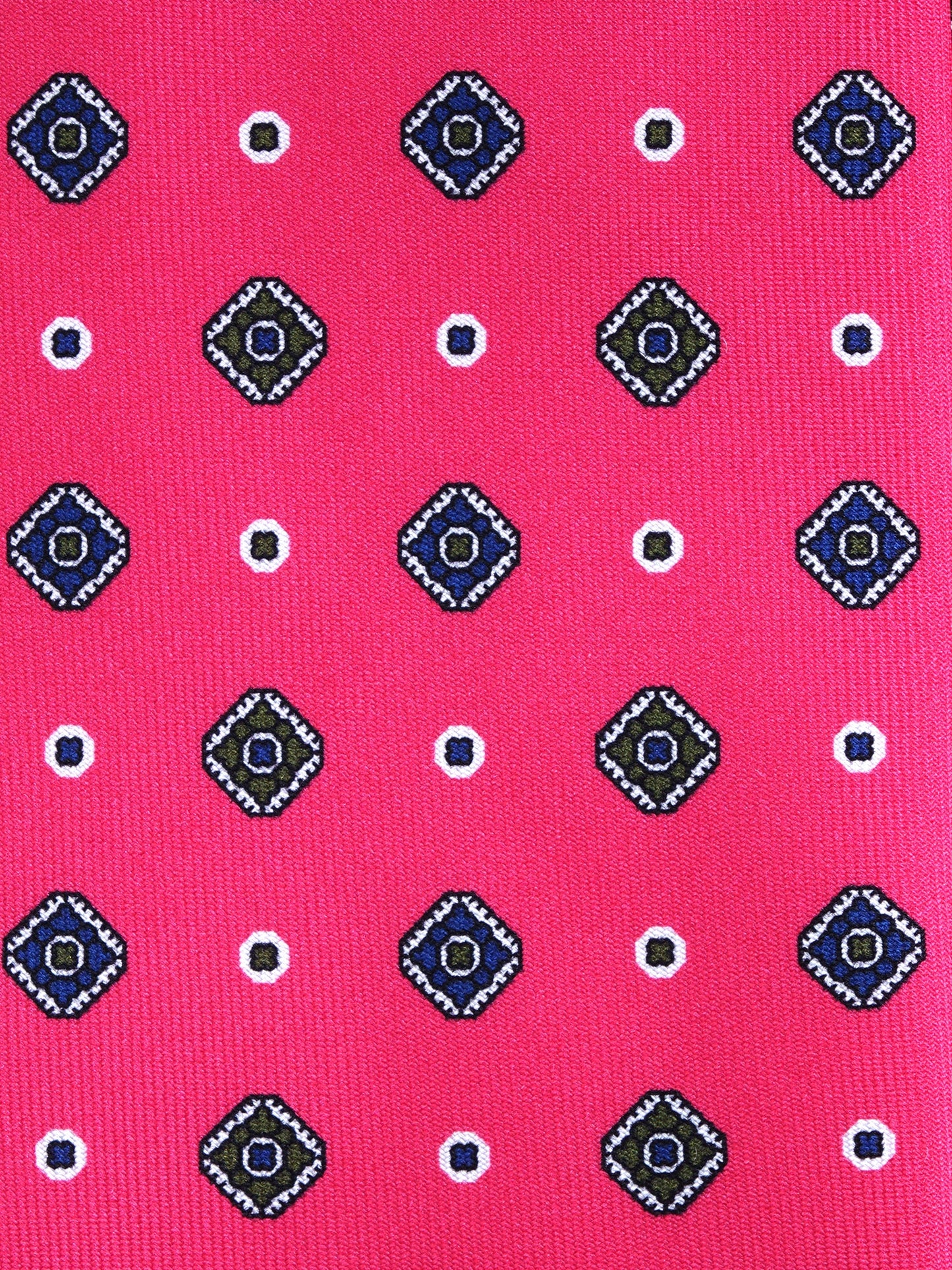 Fucsia 3 Fold tie PRISCILLA in Printed English Silk