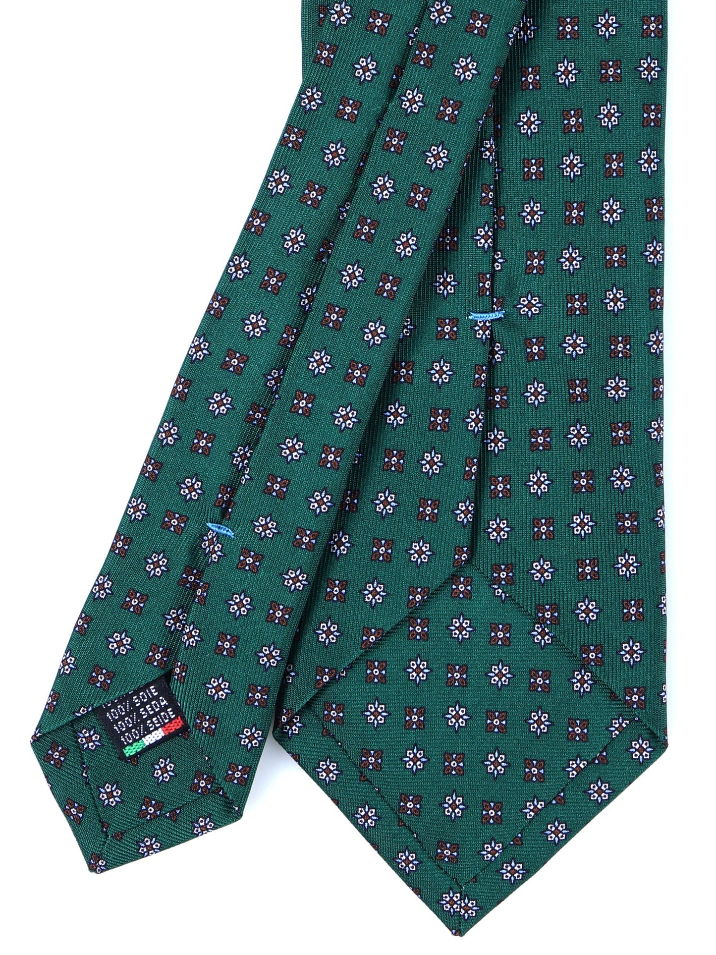 Forest Green 3 Folds PAMELA Tie in Printed Silk