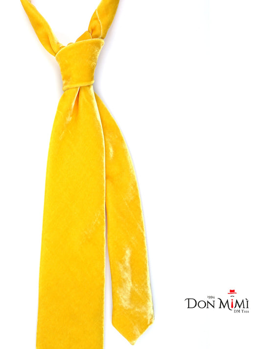 3 Fold Women's Tie Gold in Silk and Viscose Velvet CONRAD