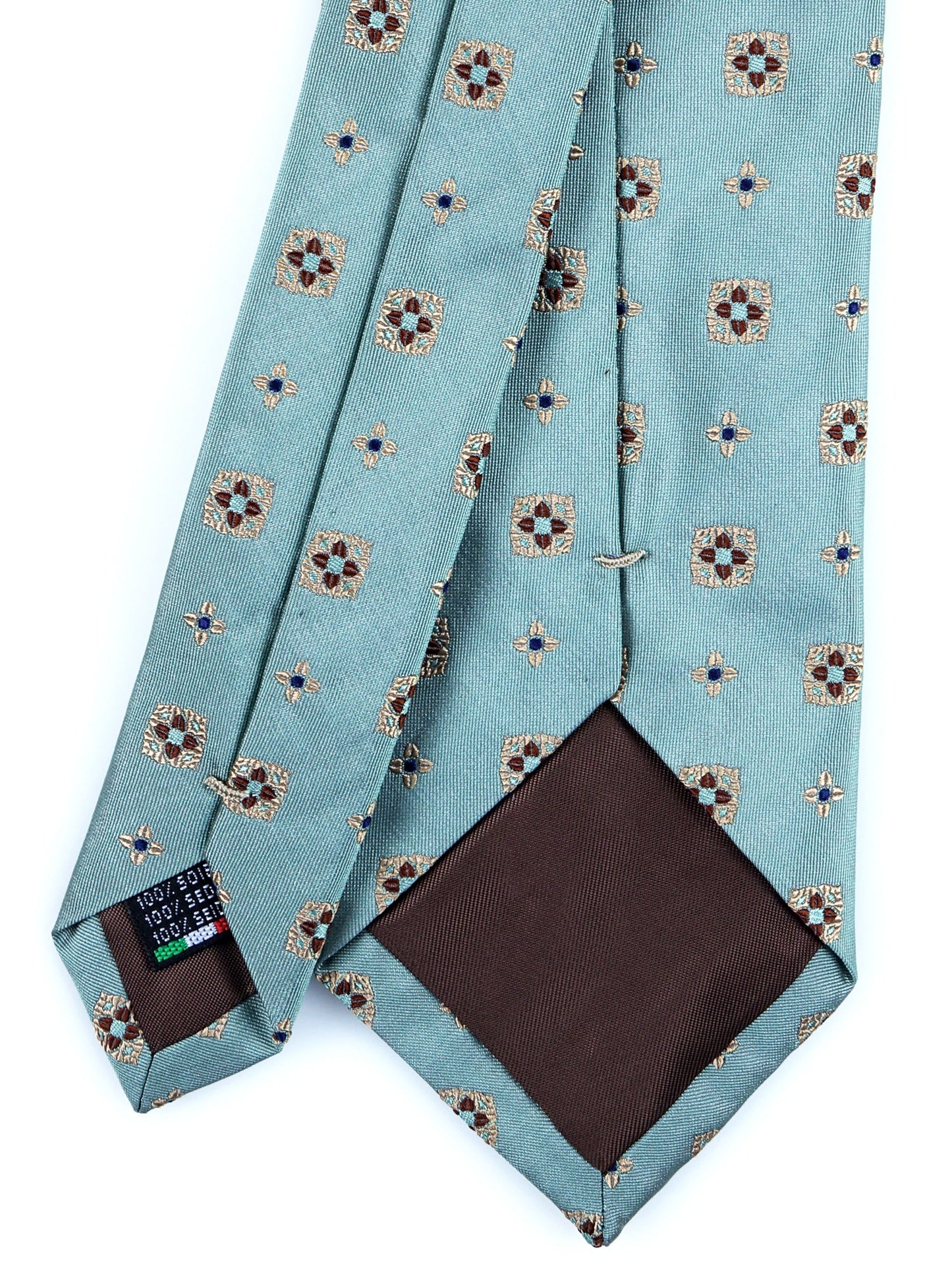 3 Folds Green Silk Woven Tie SACKY