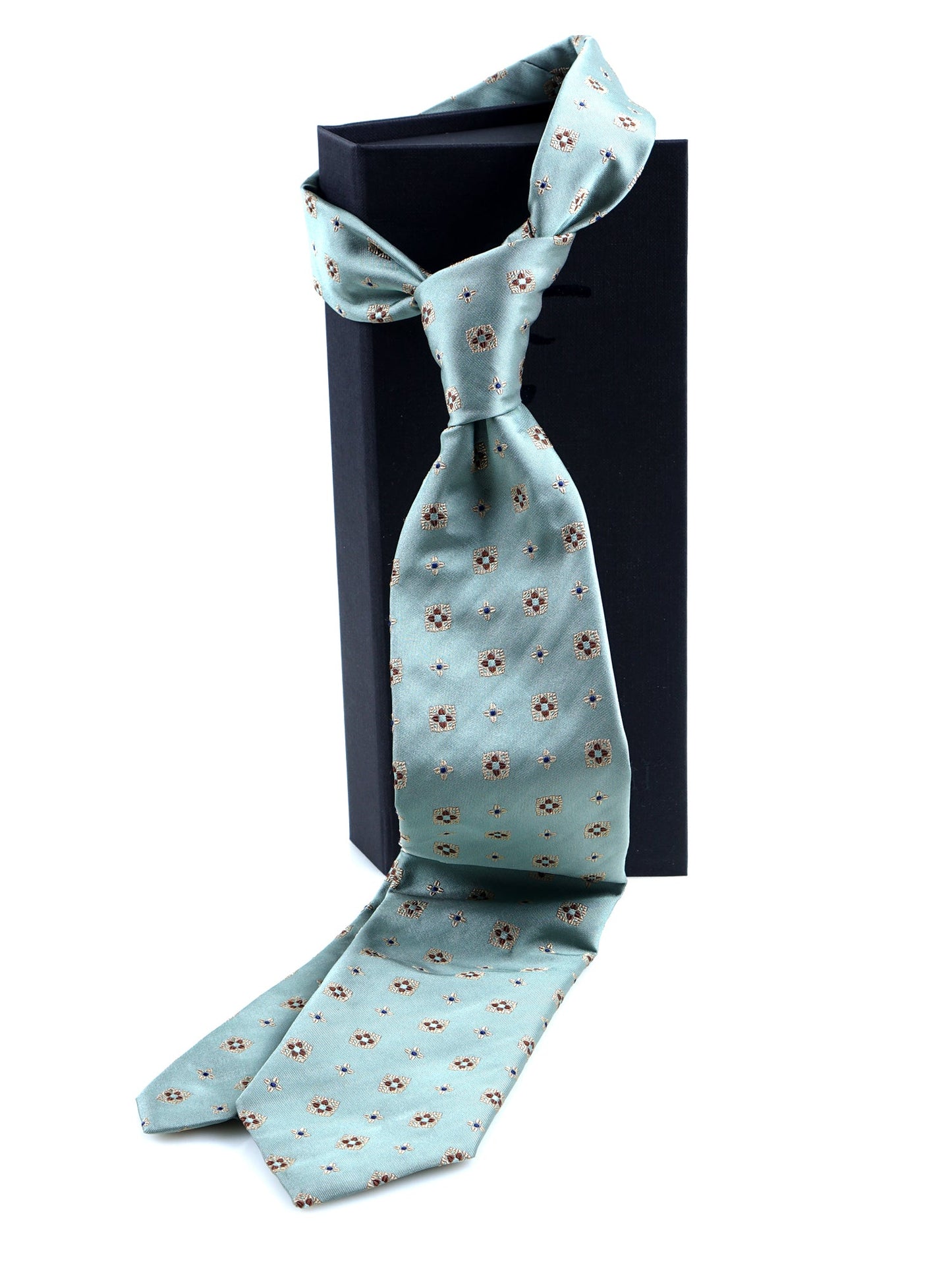 3 Folds Green Silk Woven Tie SACKY