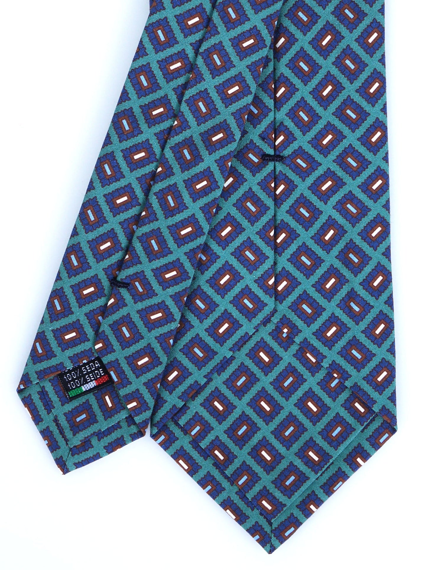 3 Fold Green SOPHIE Tie in Madder Silk