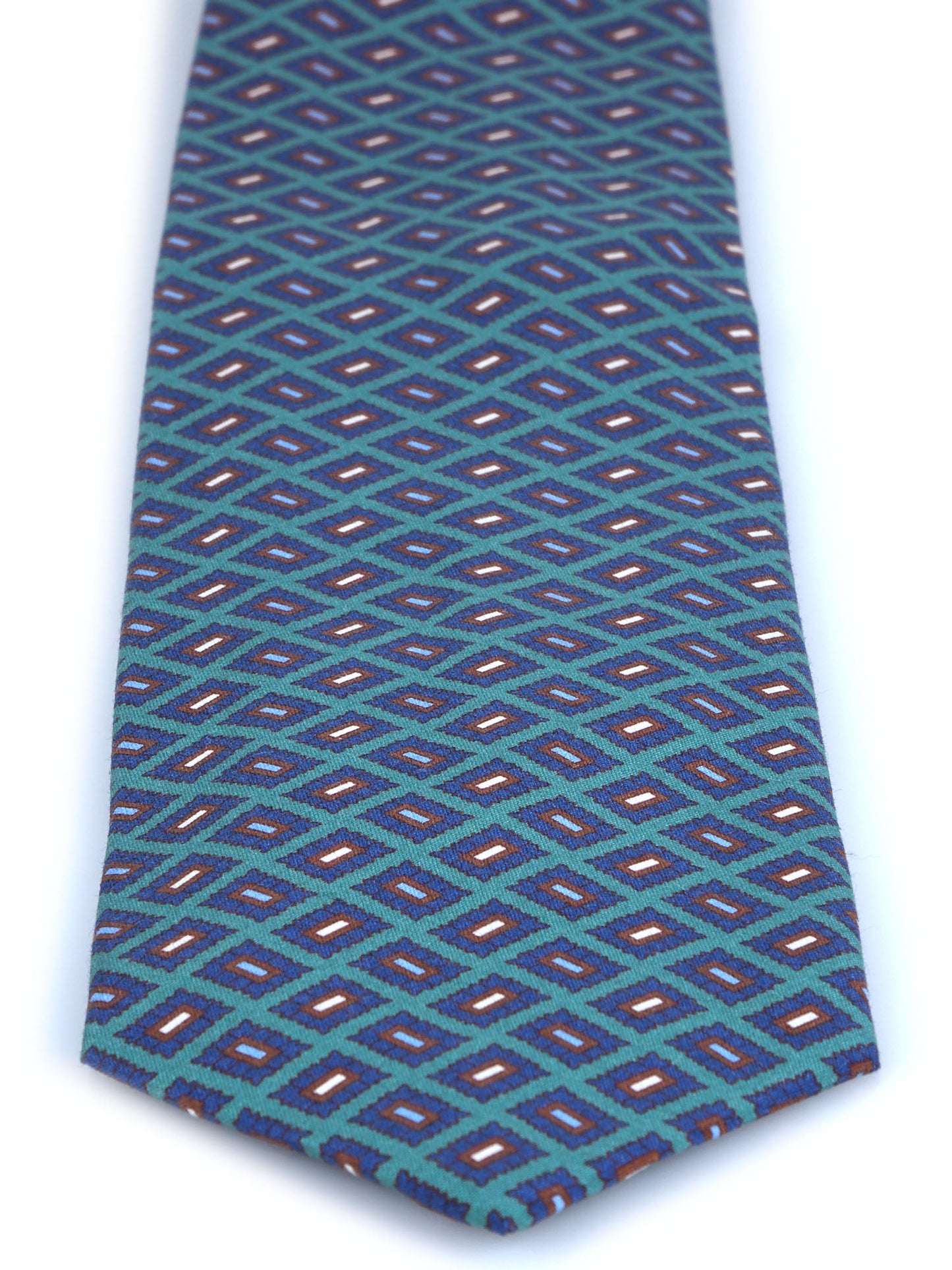 3 Fold Green SOPHIE Tie in Madder Silk