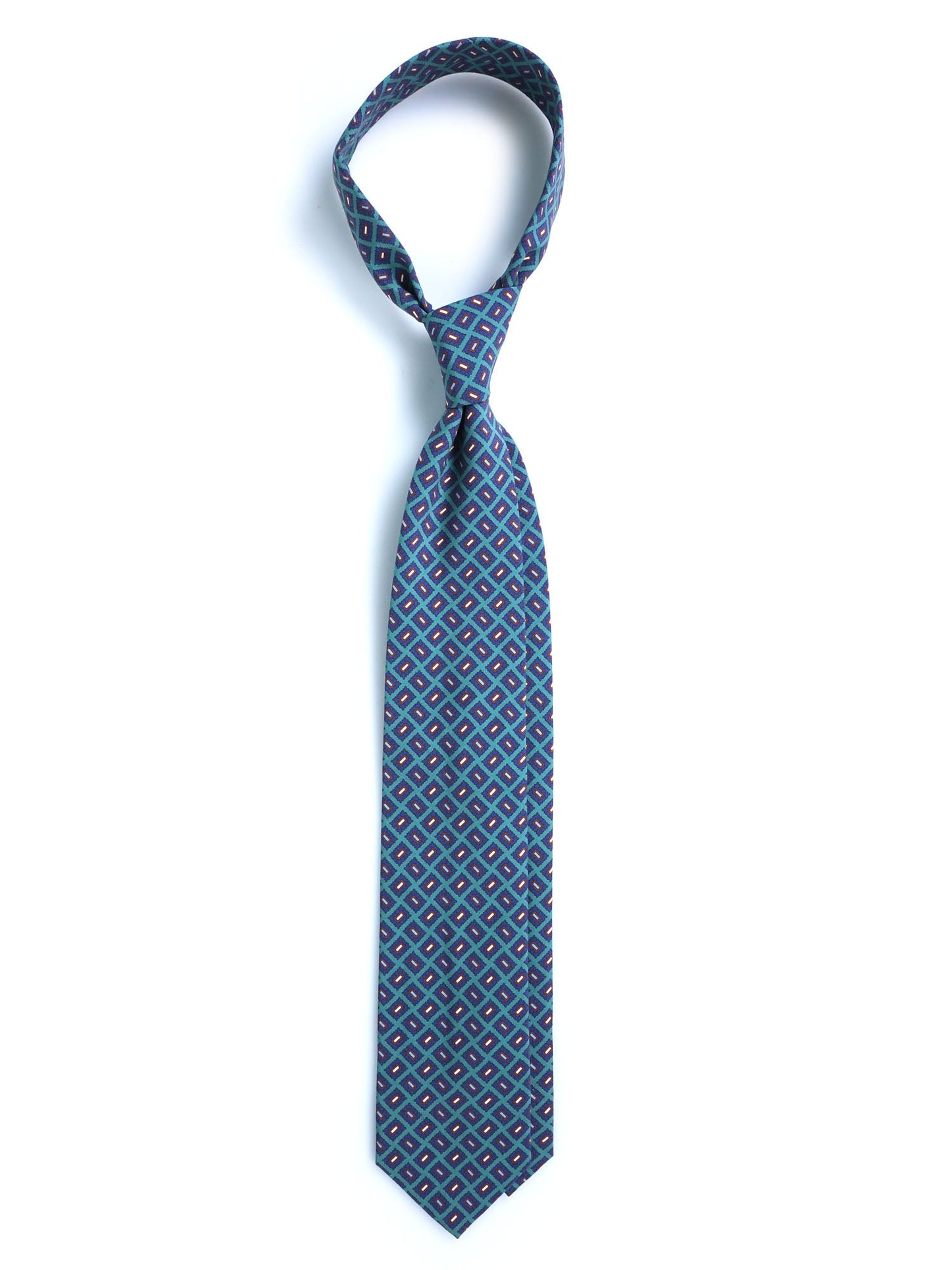 3 Fold Green SOPHIE Tie in Madder Silk