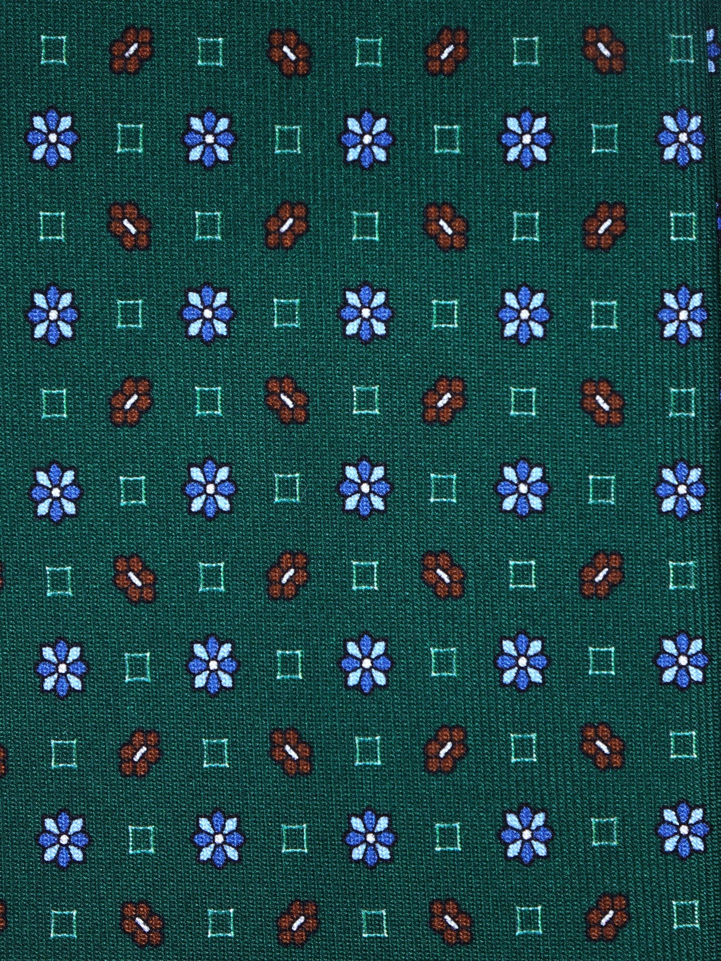 Green Tie 3 Folds LAVINIA in Printed Silk