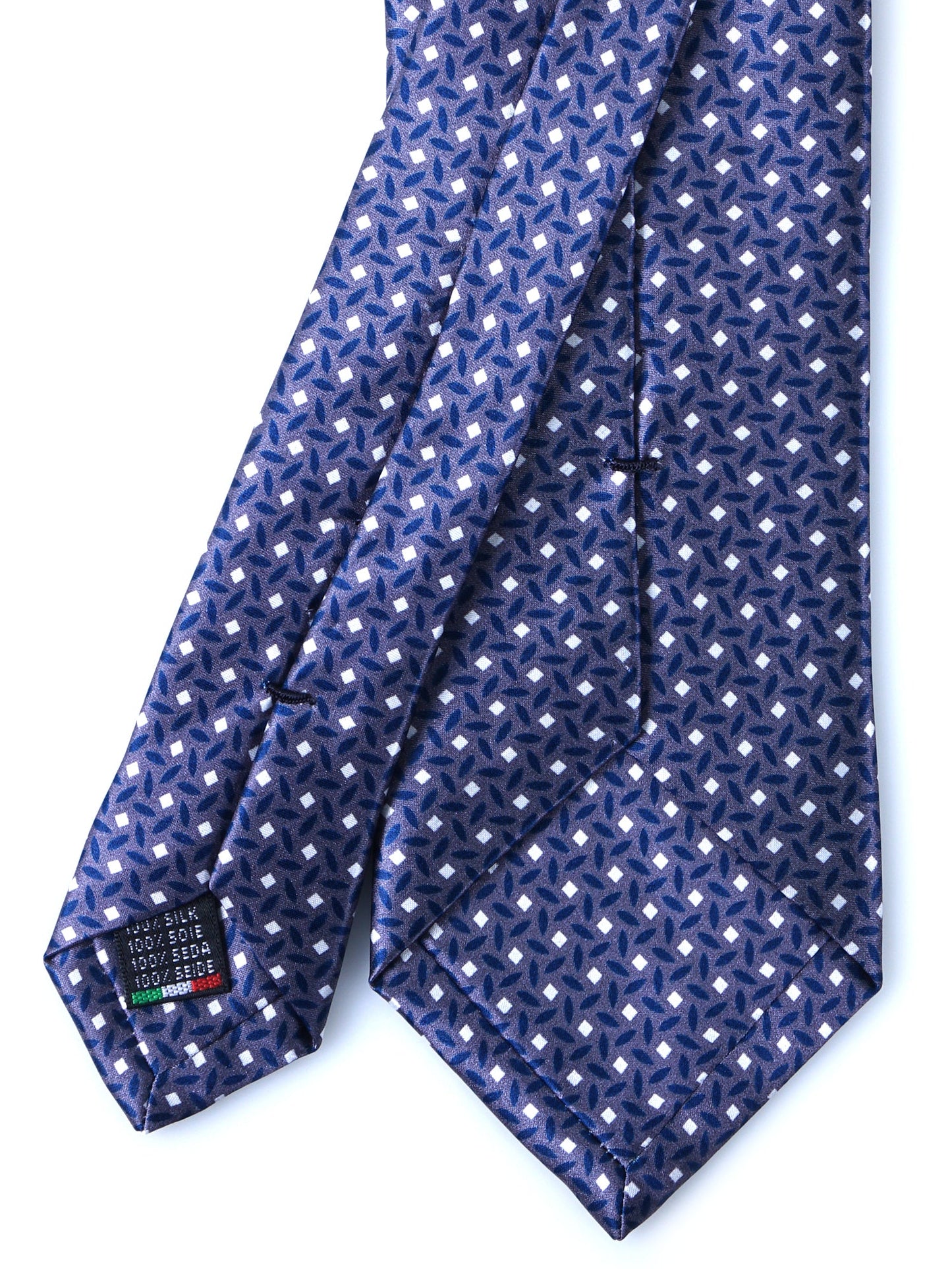 Gray Tie with 3 Folds DEBHORA in Printed Satin Silk