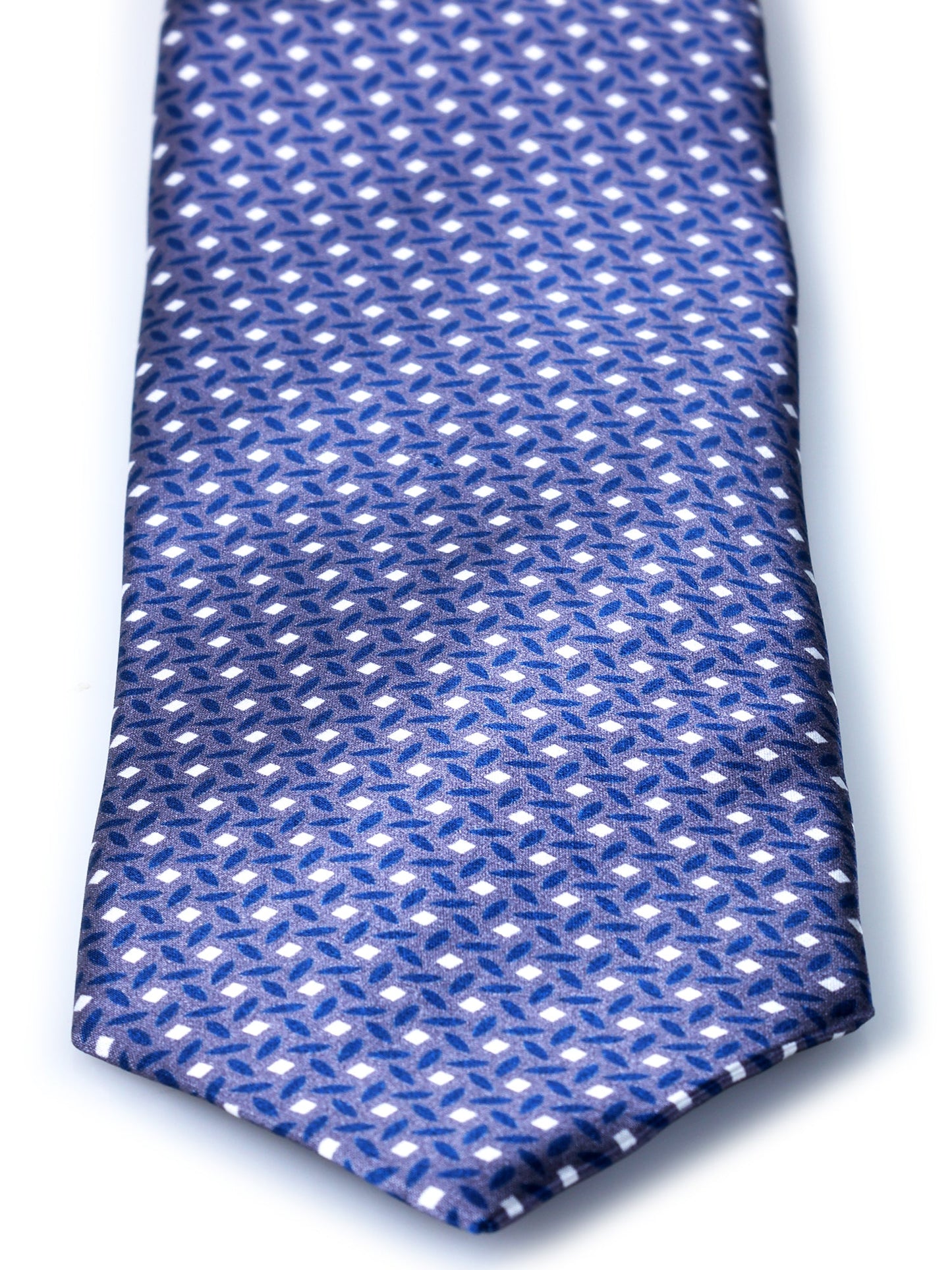 Gray Tie with 3 Folds DEBHORA in Printed Satin Silk