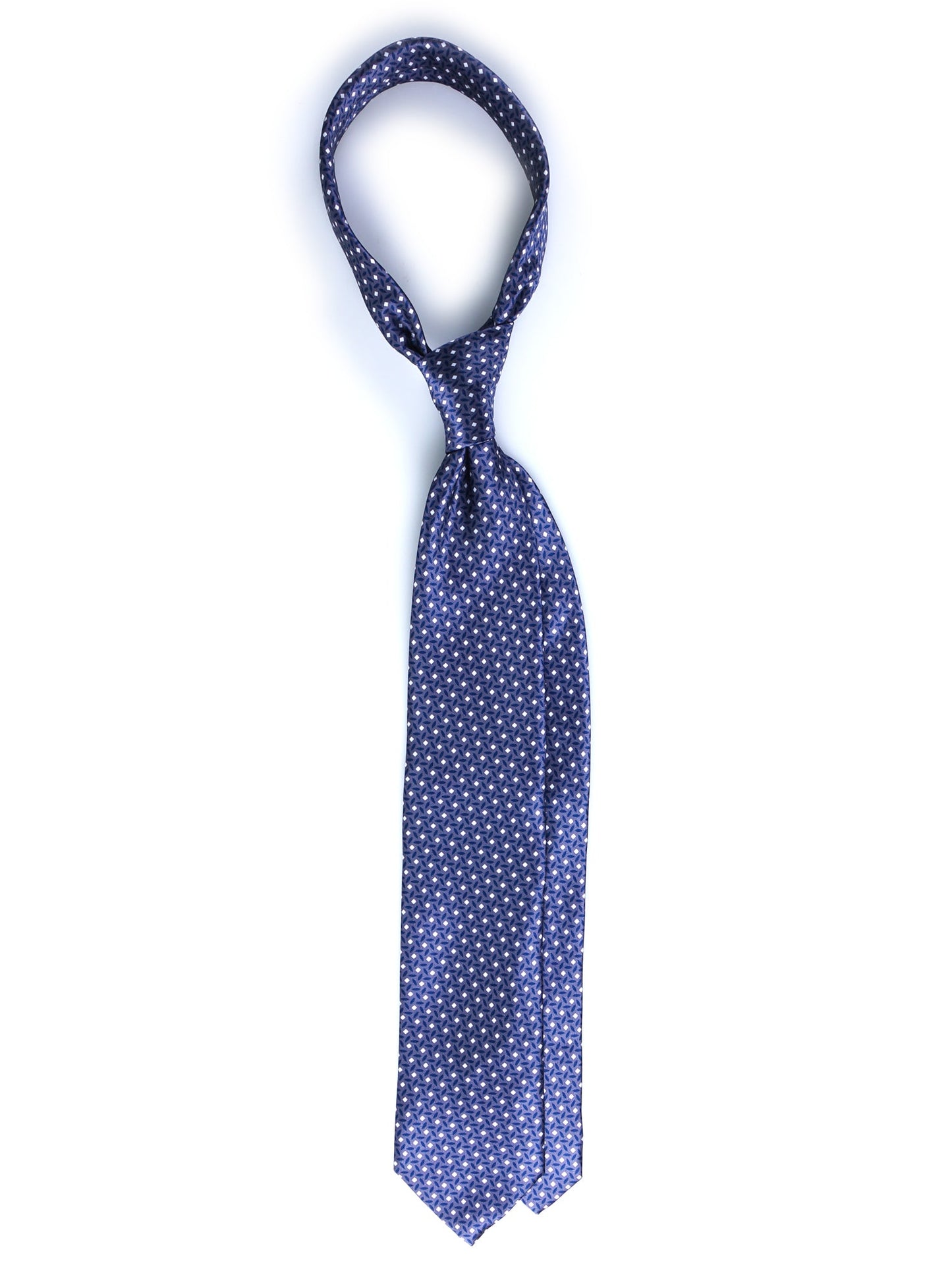 Gray Tie with 3 Folds DEBHORA in Printed Satin Silk