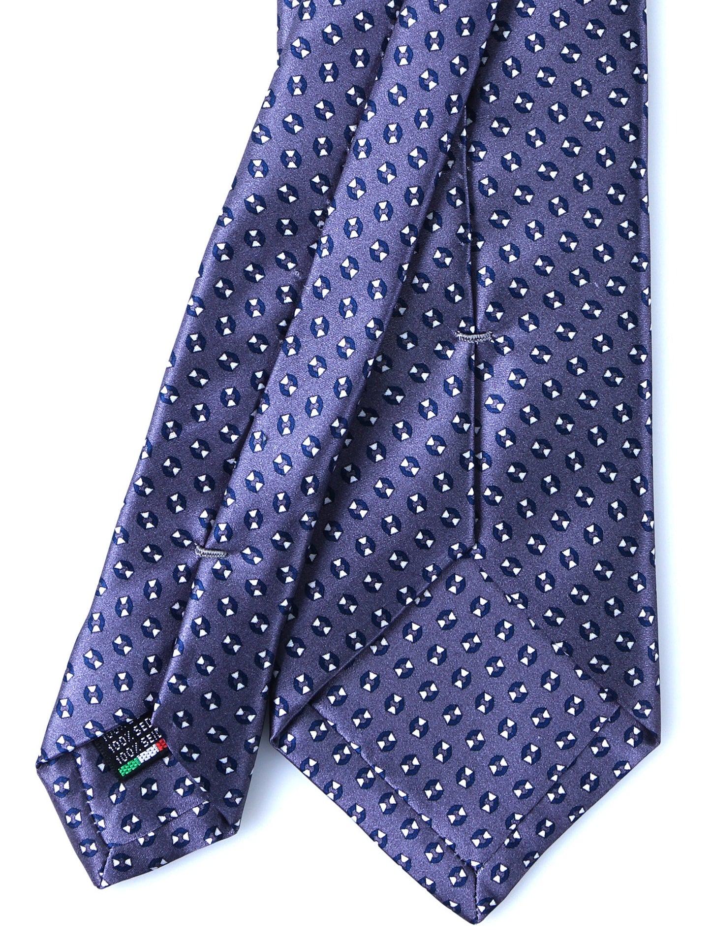 Gray 3 Fold SHILLA Tie in Printed Satin Silk