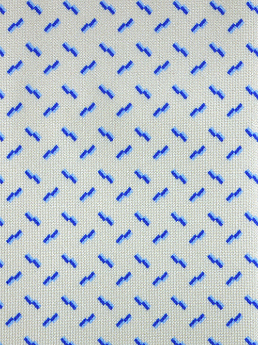 Ivory 3 Fold tie LUCILLA in Printed English Silk