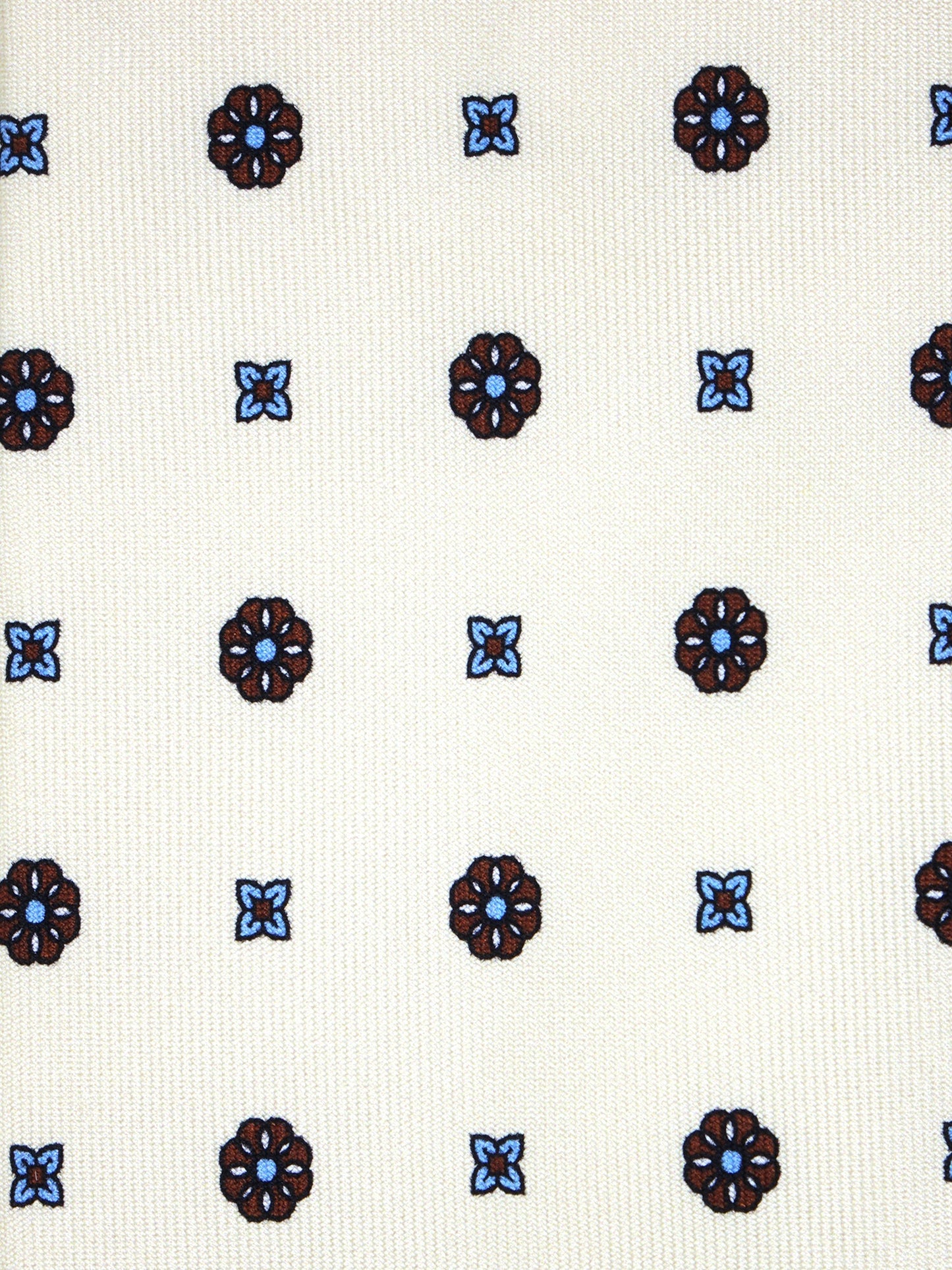 Ivory 3 Fold tie ESTELLA Printed English Silk