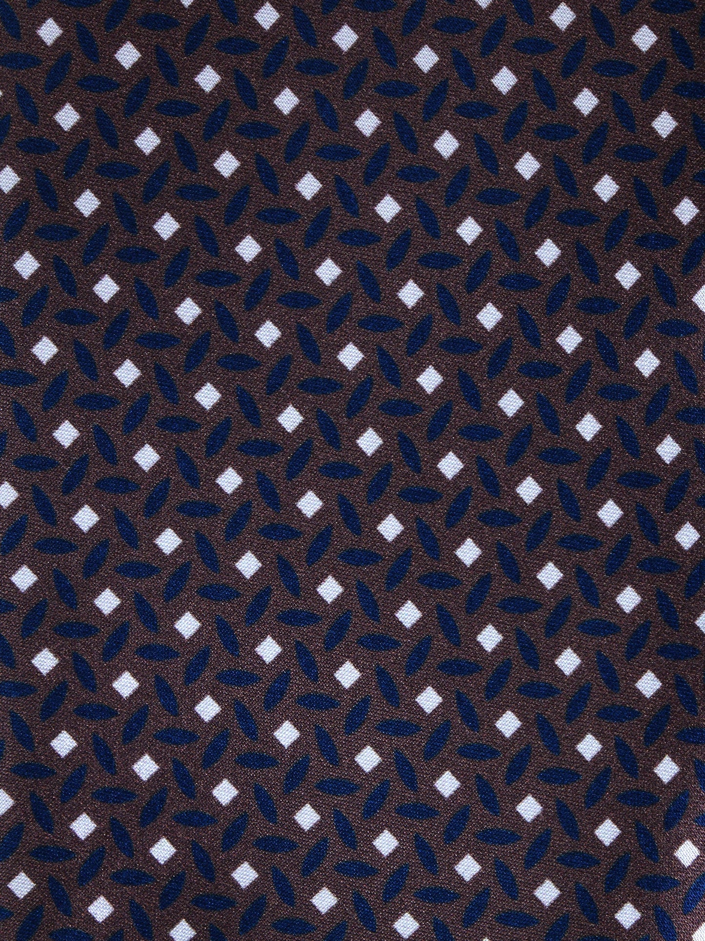 Brown 3 Folds DEBHORA Printed Satin Silk Tie