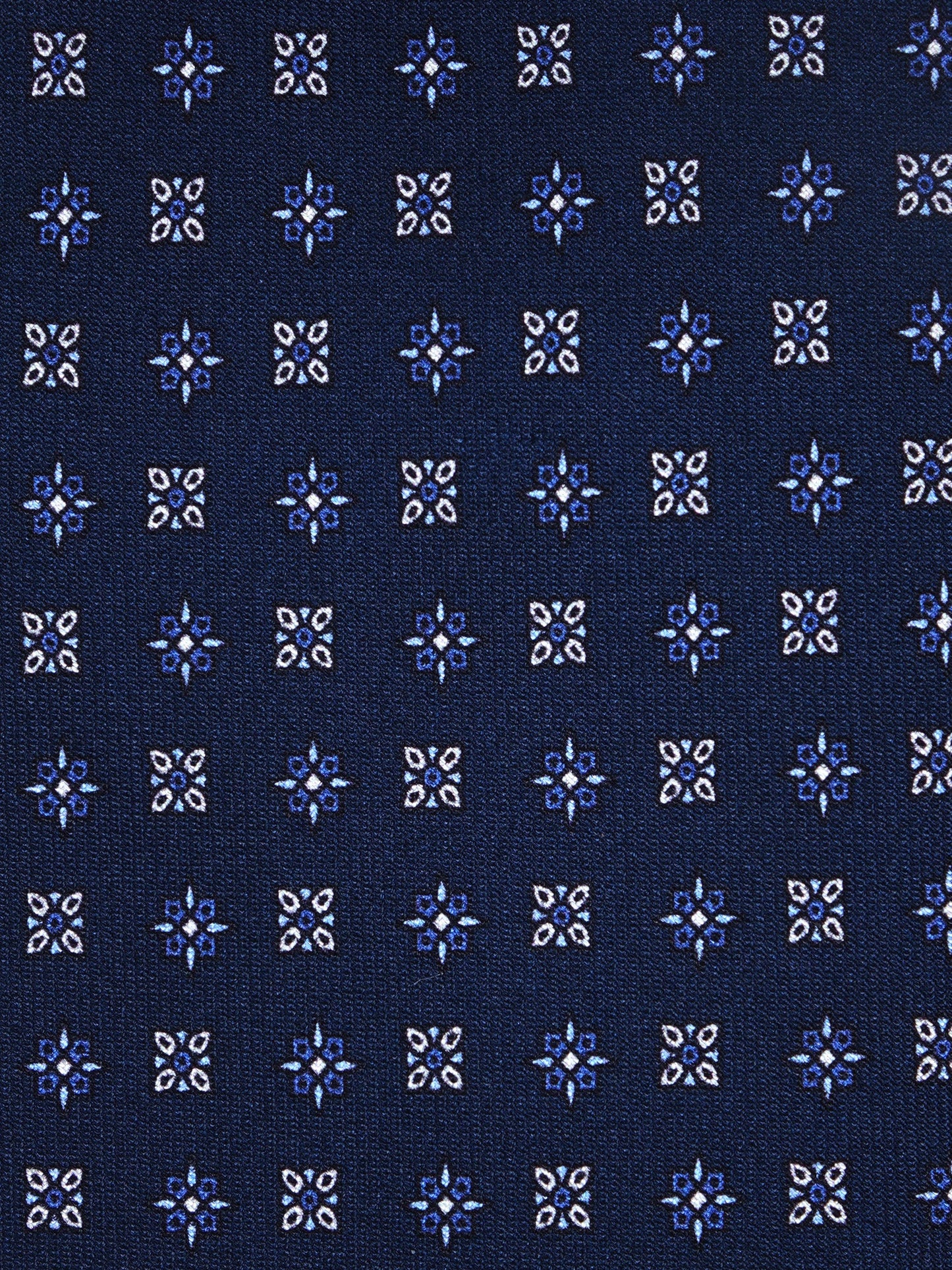 Dark Blue 3 Folds PAMELA Tie in Printed Silk