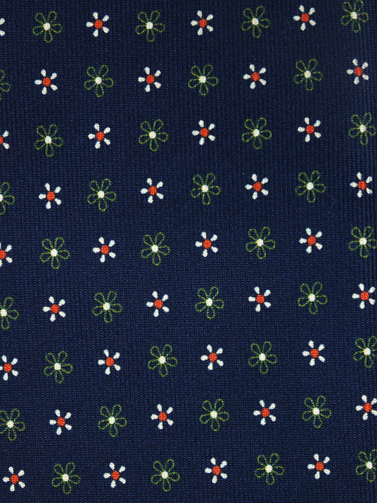 Blue/Green 3 Folds ALLEGRA Silk Printed Tie
