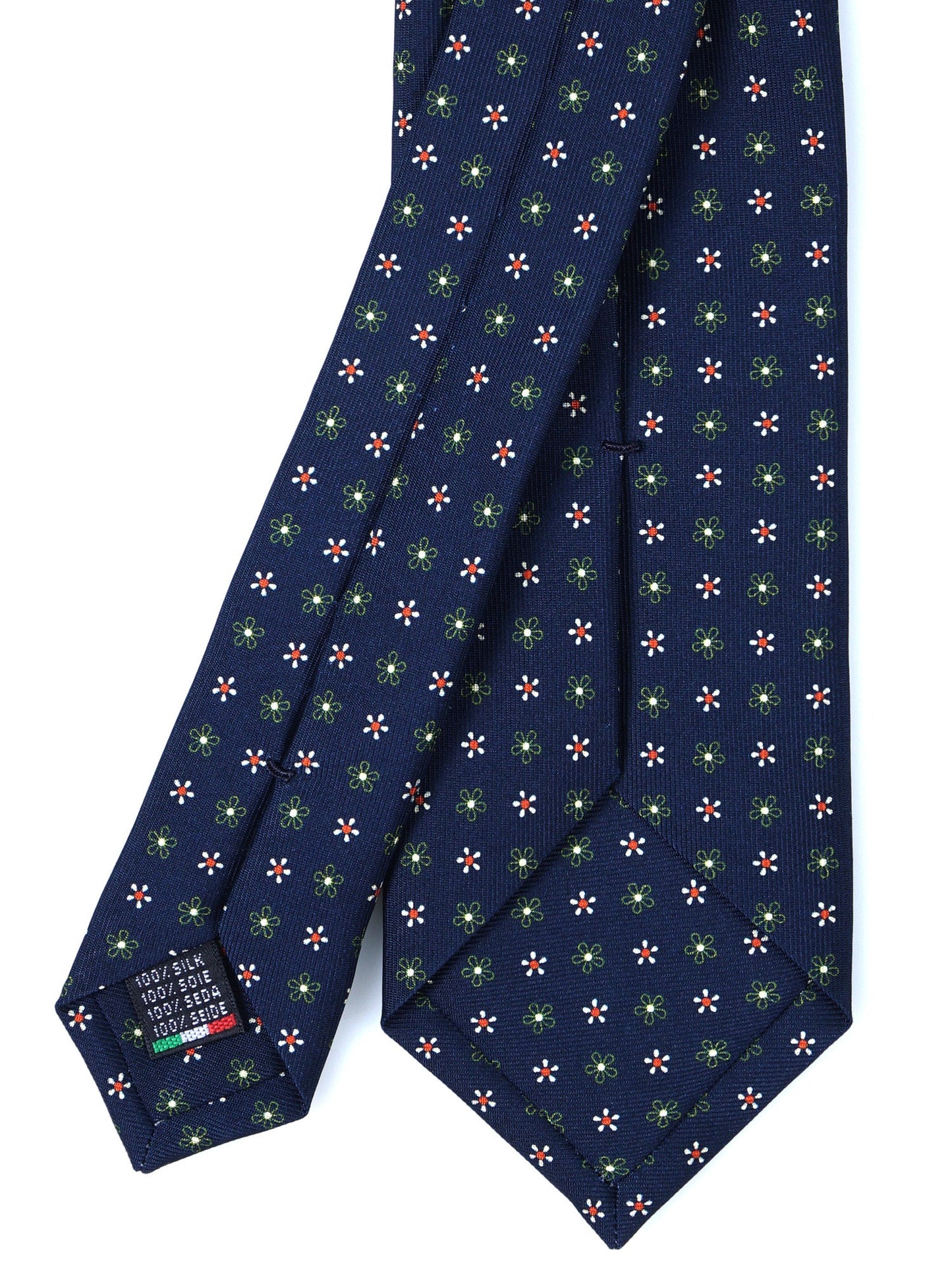 Blue/Green 3 Folds ALLEGRA Printed Silk Tie
