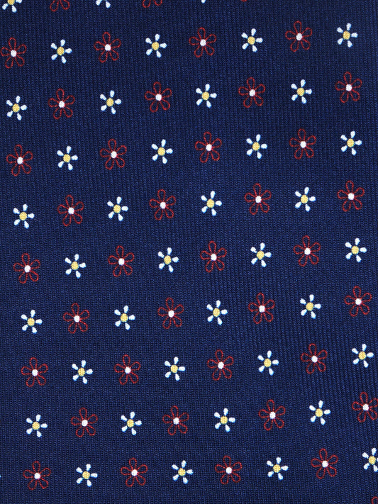 Blue/Red 3 Fold ALLEGRA Printed Silk Tie