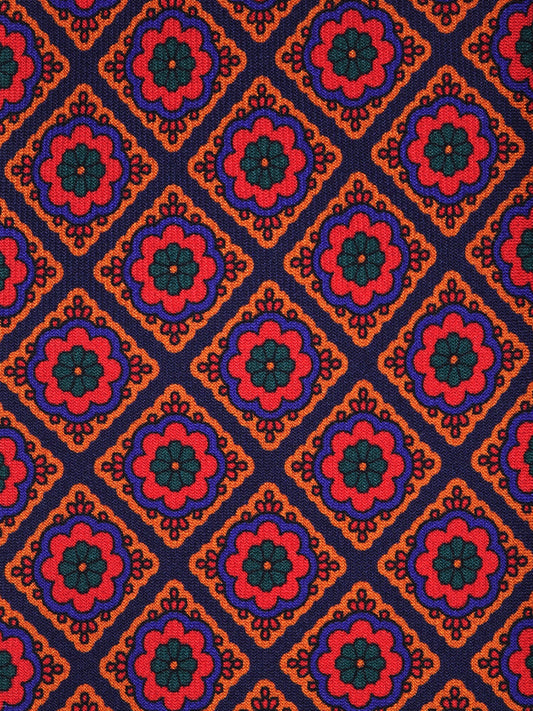 Blue/Yellow 3 Folds DASTINY Silk Madder Tie