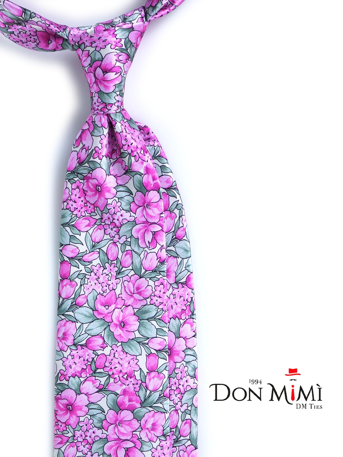 3 Fold pink CHARME Silk Satin Tie