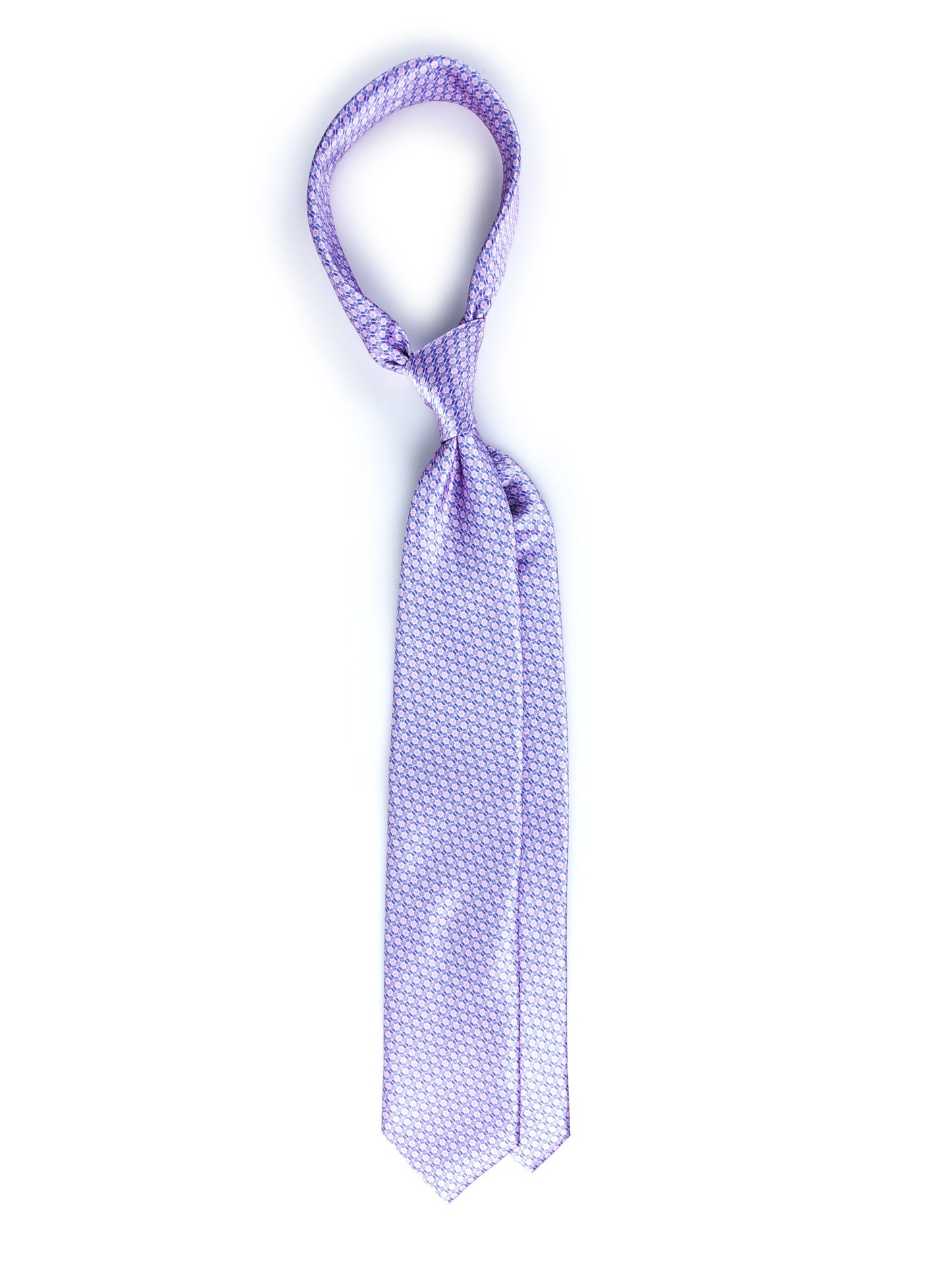 Pink Tie 3 Folds RIFUSE in Printed Satin Silk