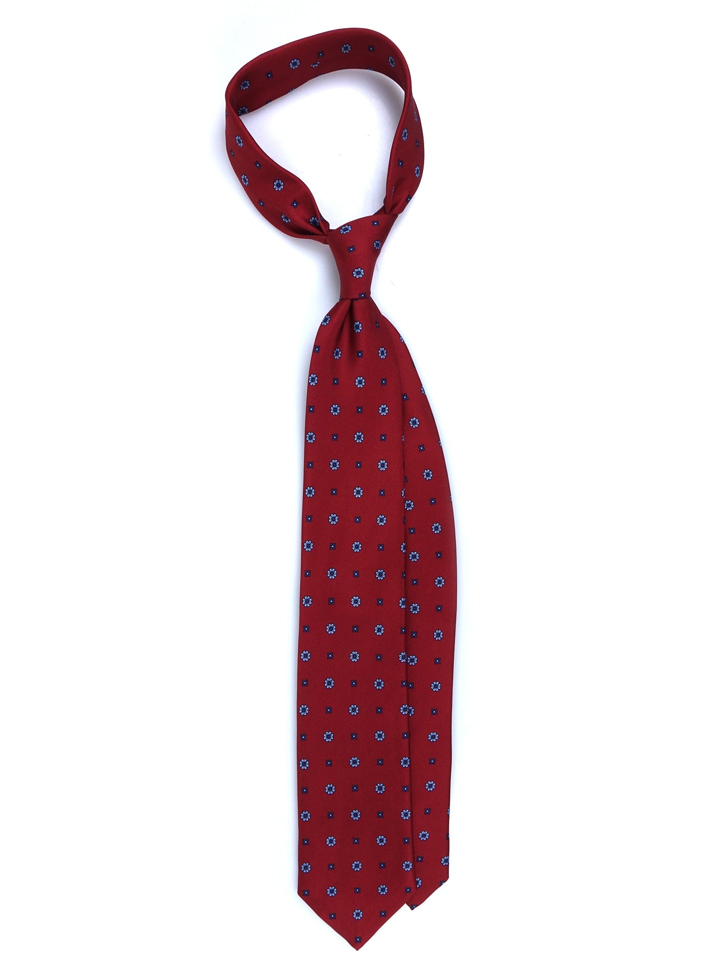 Red 3 Fold tie ESTELLA in Printed English Silk