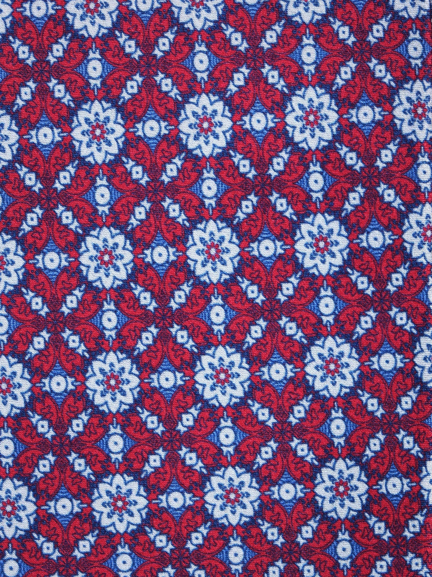 3 Fold red ALVISE Silk Satin Printed Tie