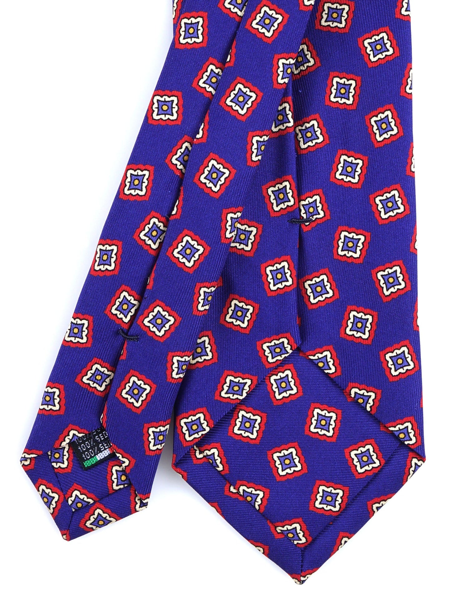Electric Blue Tie 3 Folds PATRICIA in madder silk