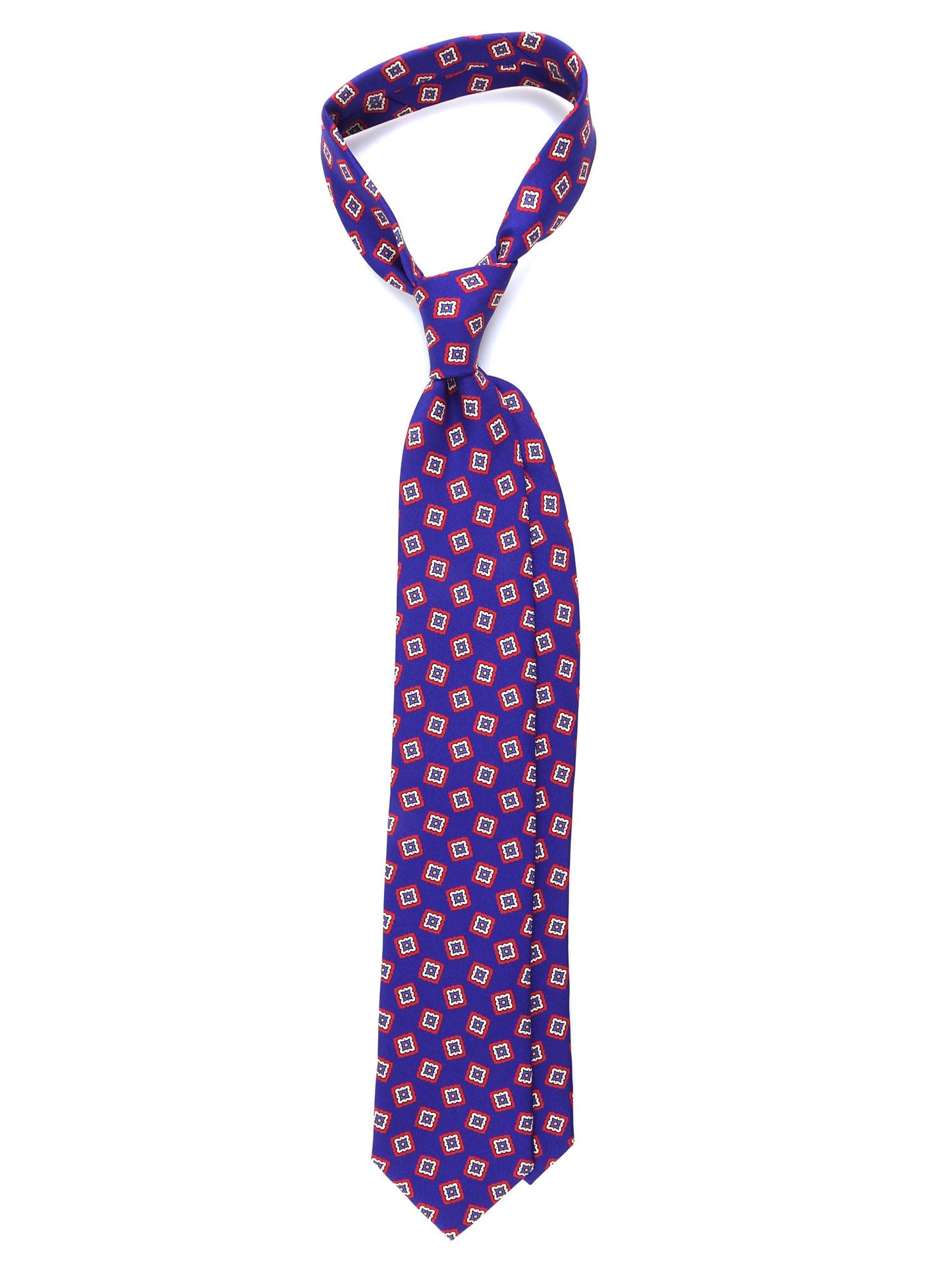 Electric Blue Tie 3 Folds PATRICIA in madder silk
