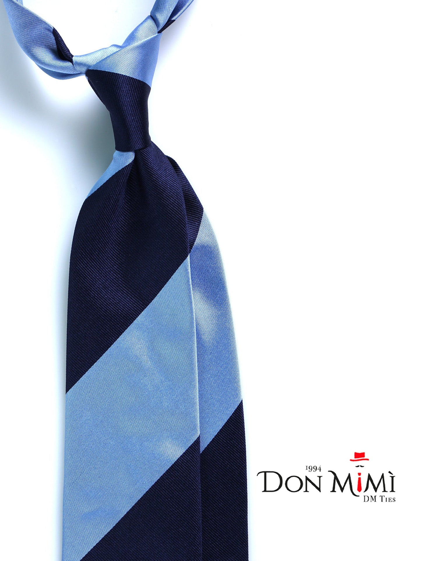 3 Fold Light Blue Woven Silk Tie PAOLA