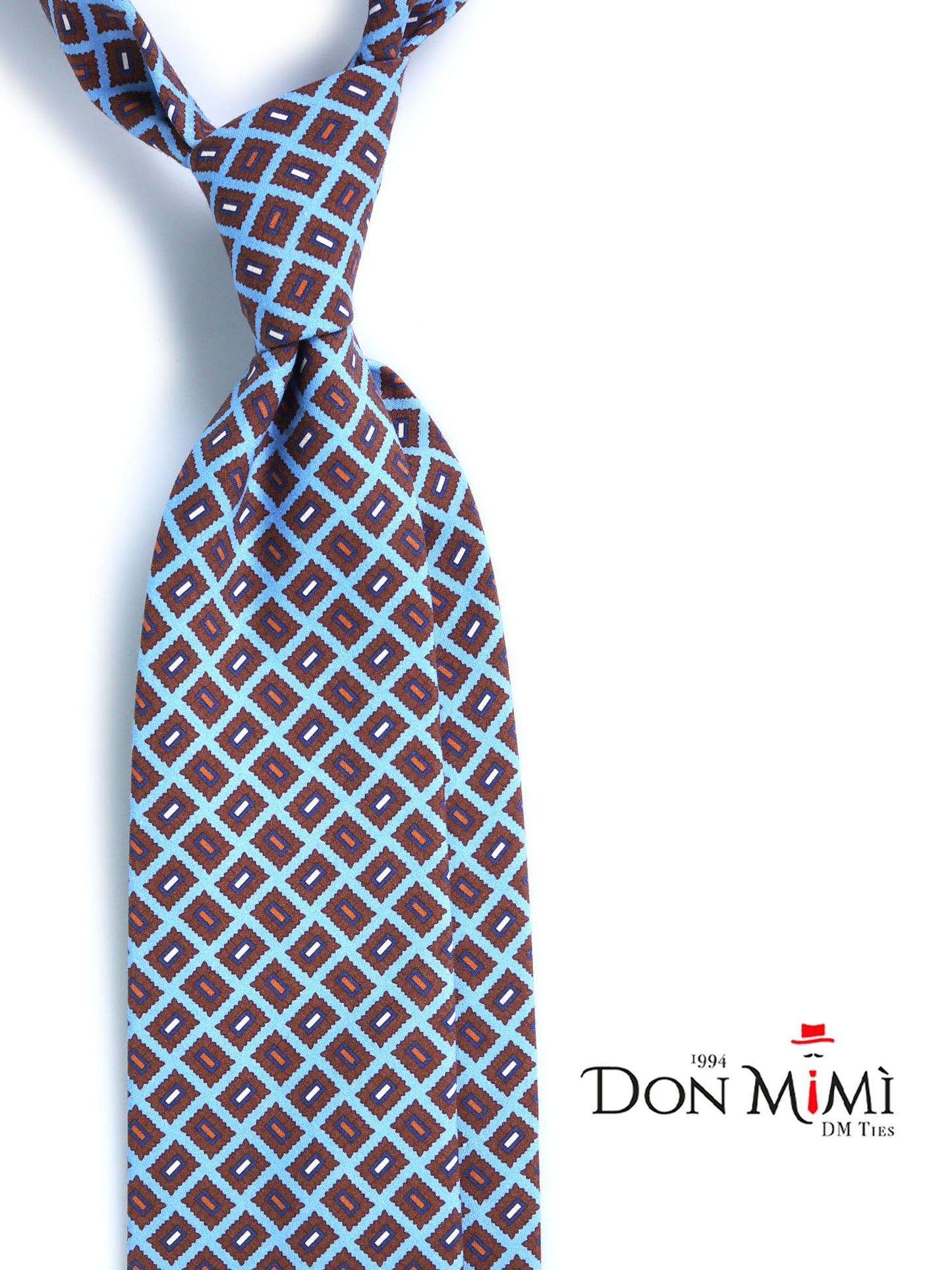 3 Fold Light Blue SOPHIE Tie in Madder Silk