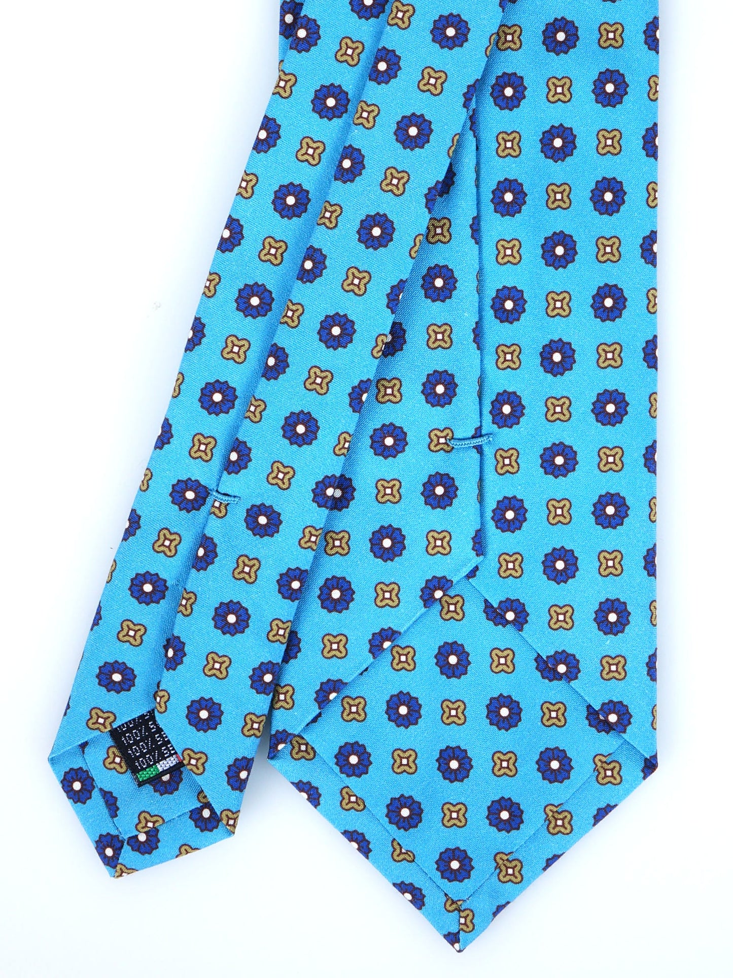 3 Fold Turquoise GARFIELD Tie in Madder Silk