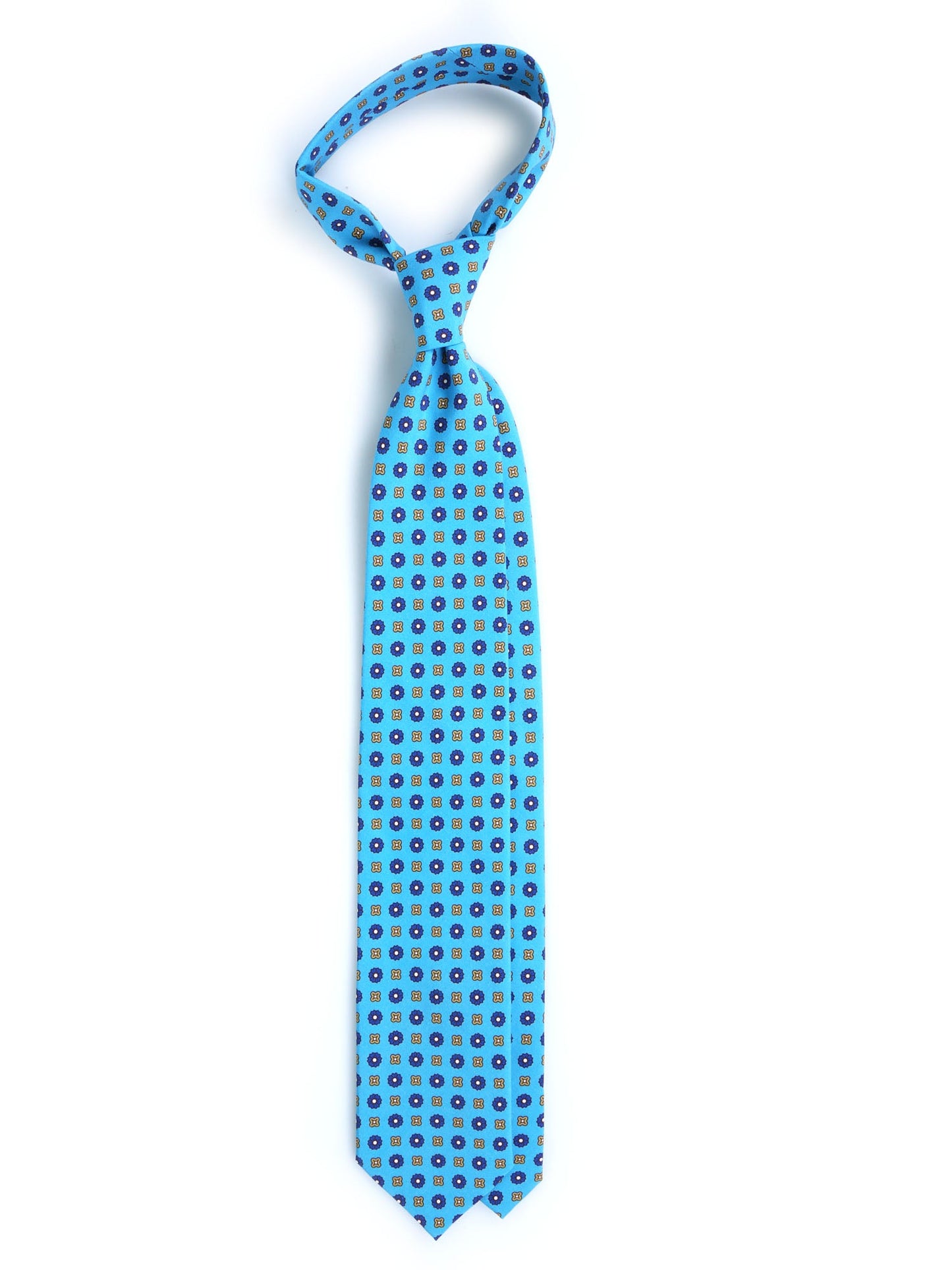 3 Fold Turquoise GARFIELD Tie in Madder Silk