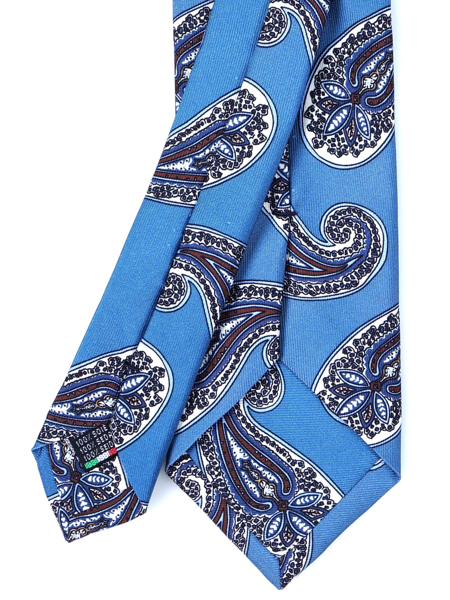Turquoise 3 Folds WONDER Printed Silk Tie