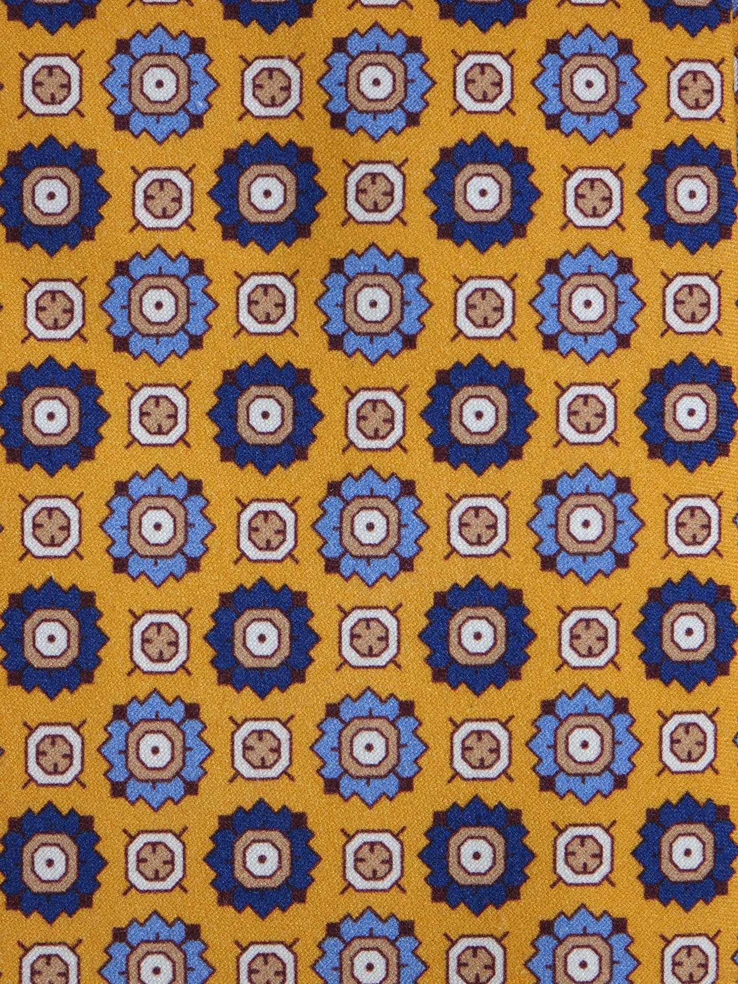 3 Fold tie Yellow FEMINI in Madder Silk