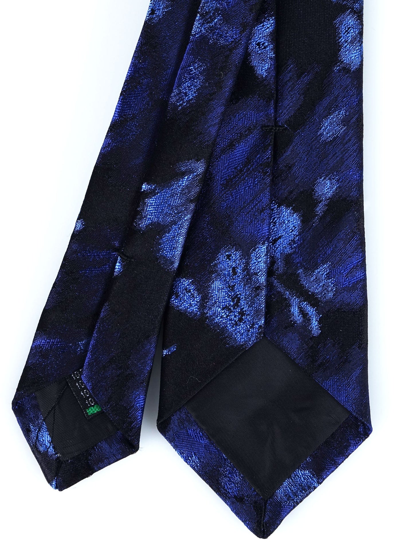 3 Fold Blue Silk Jacquard Tie FRANCE