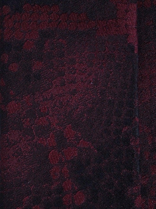 Burgundy 3 Folds Jacquard Silk Tie PYTHON
