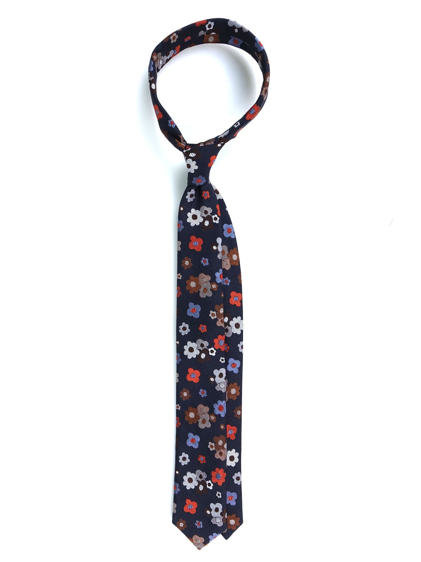 3 Fold Blue Silk Jacquard Tie VERNA