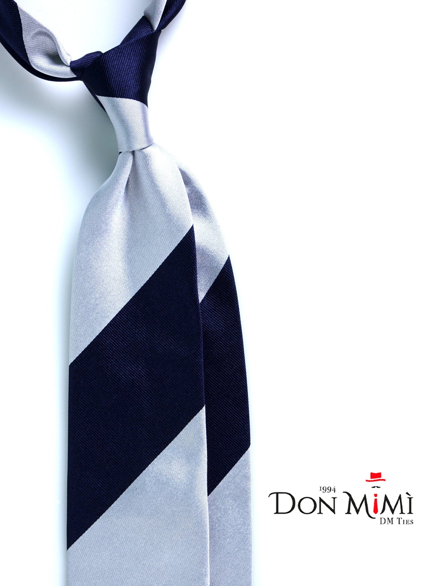 3 Fold Pearl Grey Woven Silk Tie PAOLA