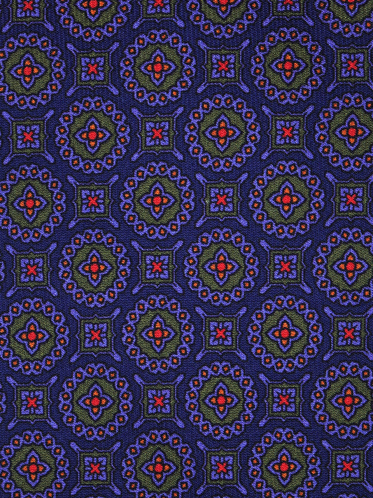 Dark Blue 3 Folds Tie NADIA in madder silk