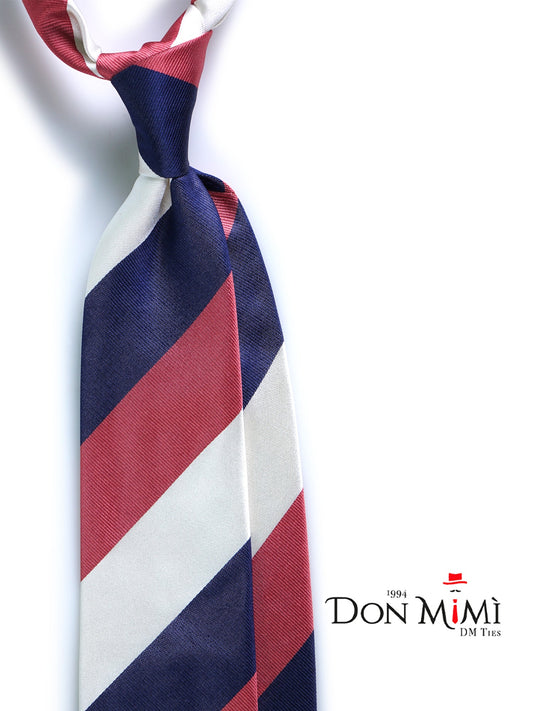 3 Folds Blue/Pink Woven Silk Tie DINA