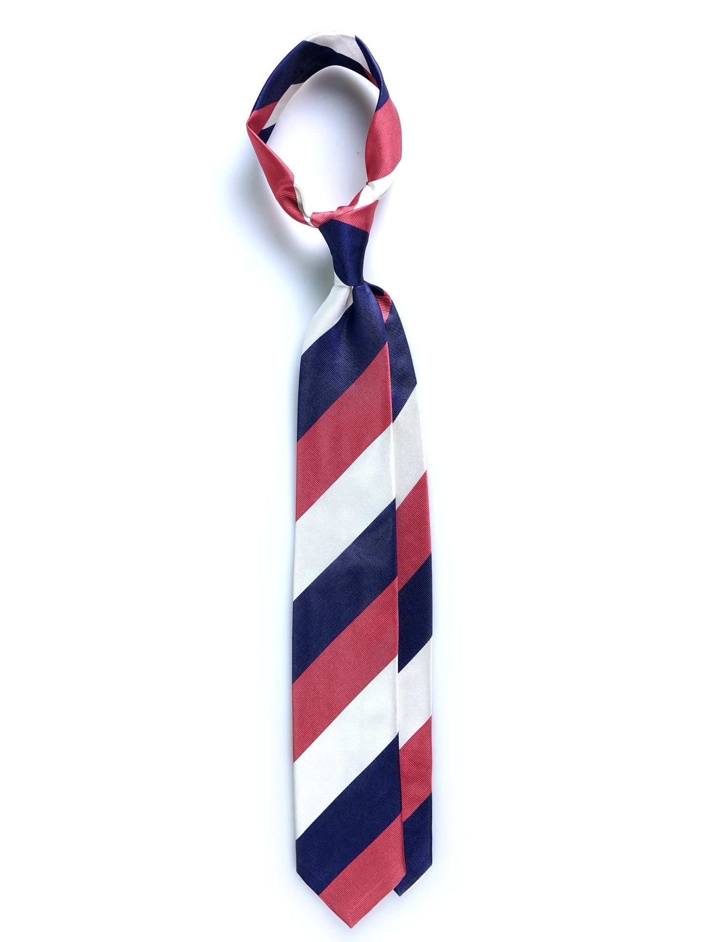 3 Folds Blue/Pink Woven Silk Tie DINA