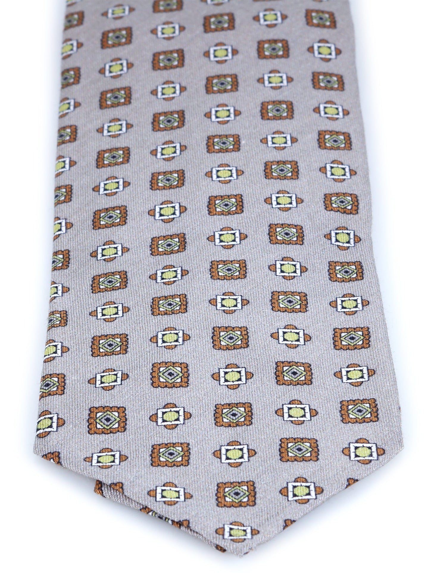 Beige tailored untipped Tie GIUSY in Linen/Silk