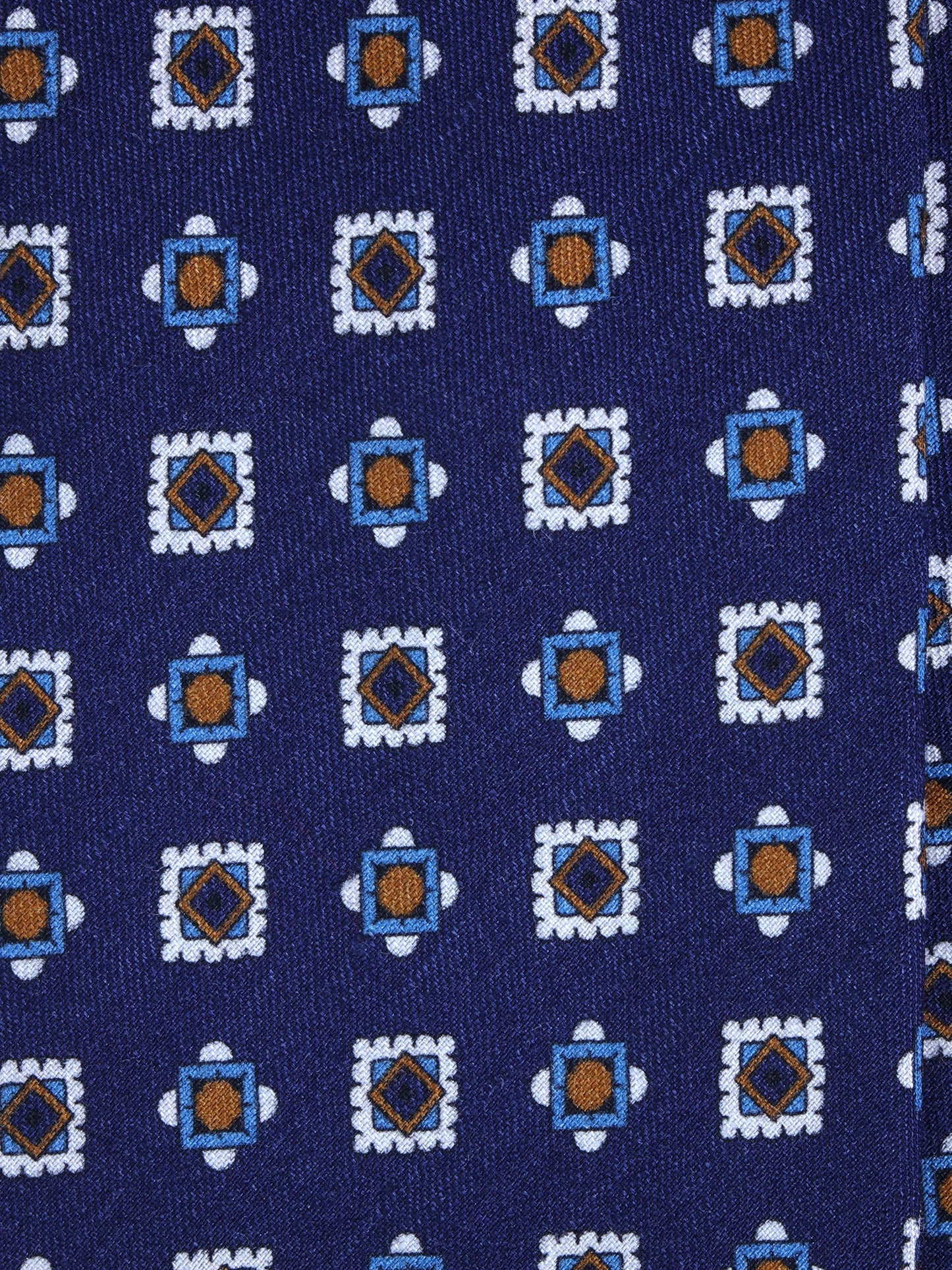 Blue tailored untipped tie GIUSY in linen/silk