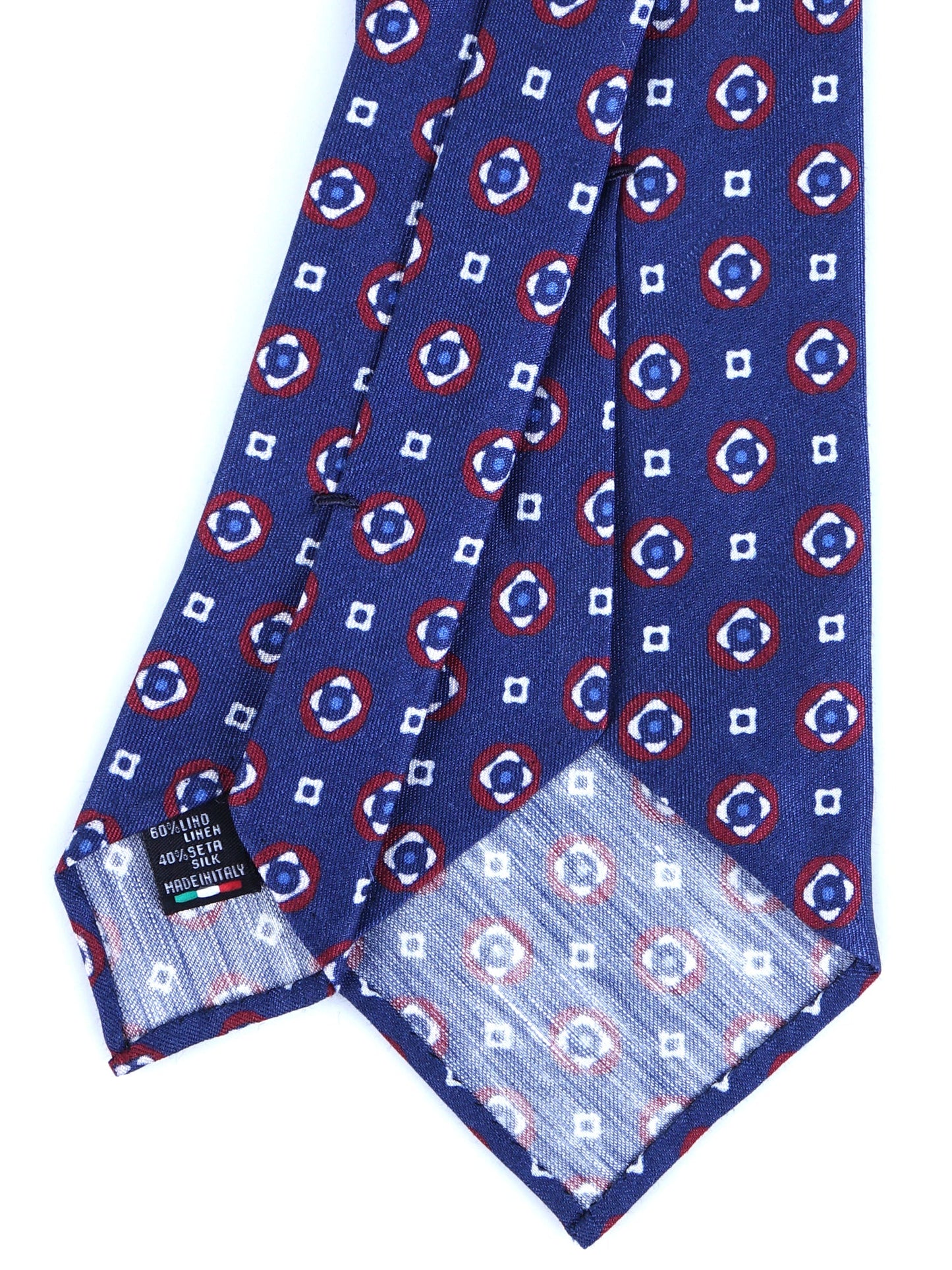 Blue Tailored untipped Tie Gemina in Linen/Silk