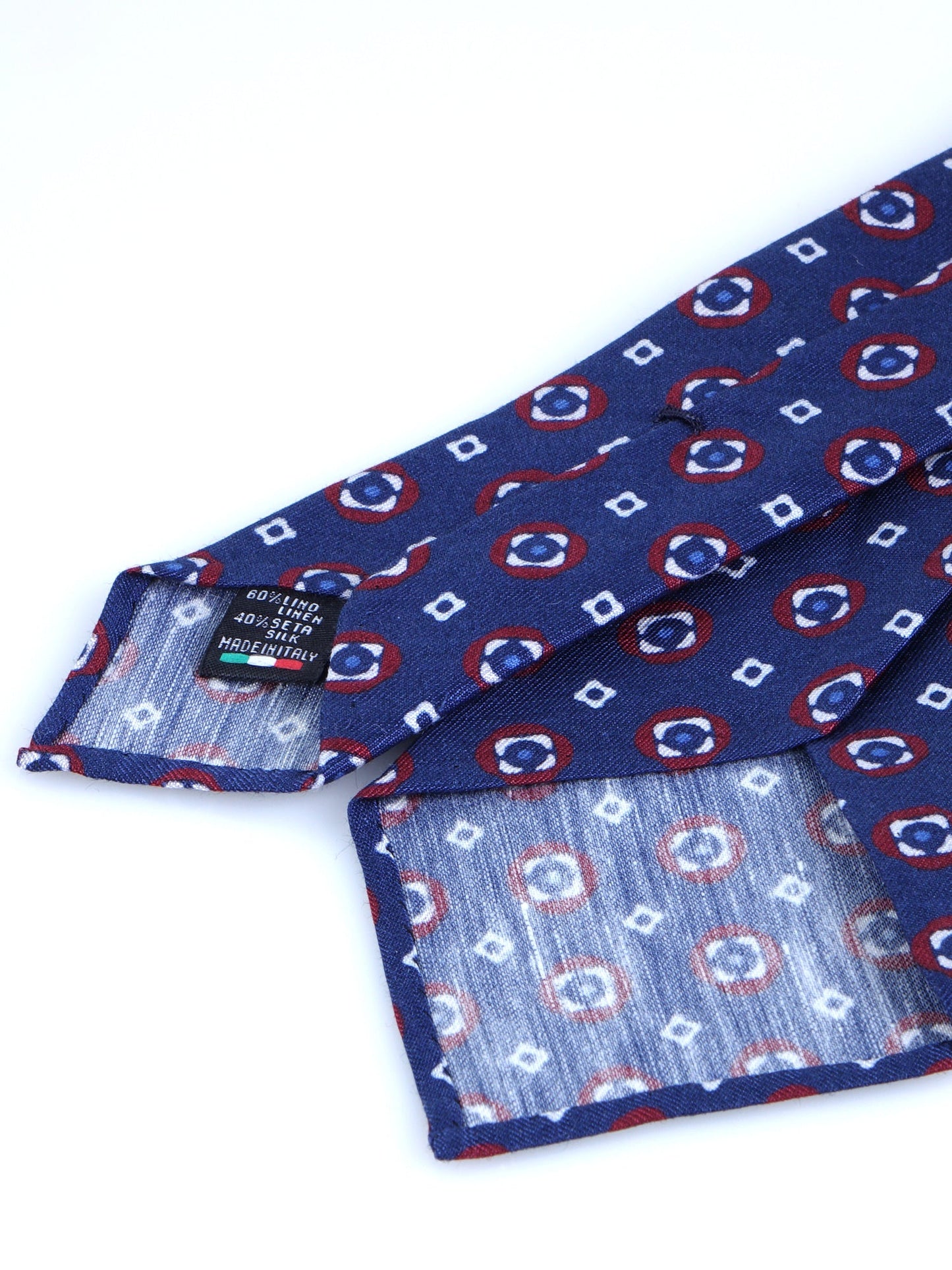 Blue Tailored untipped Tie Gemina in Linen/Silk