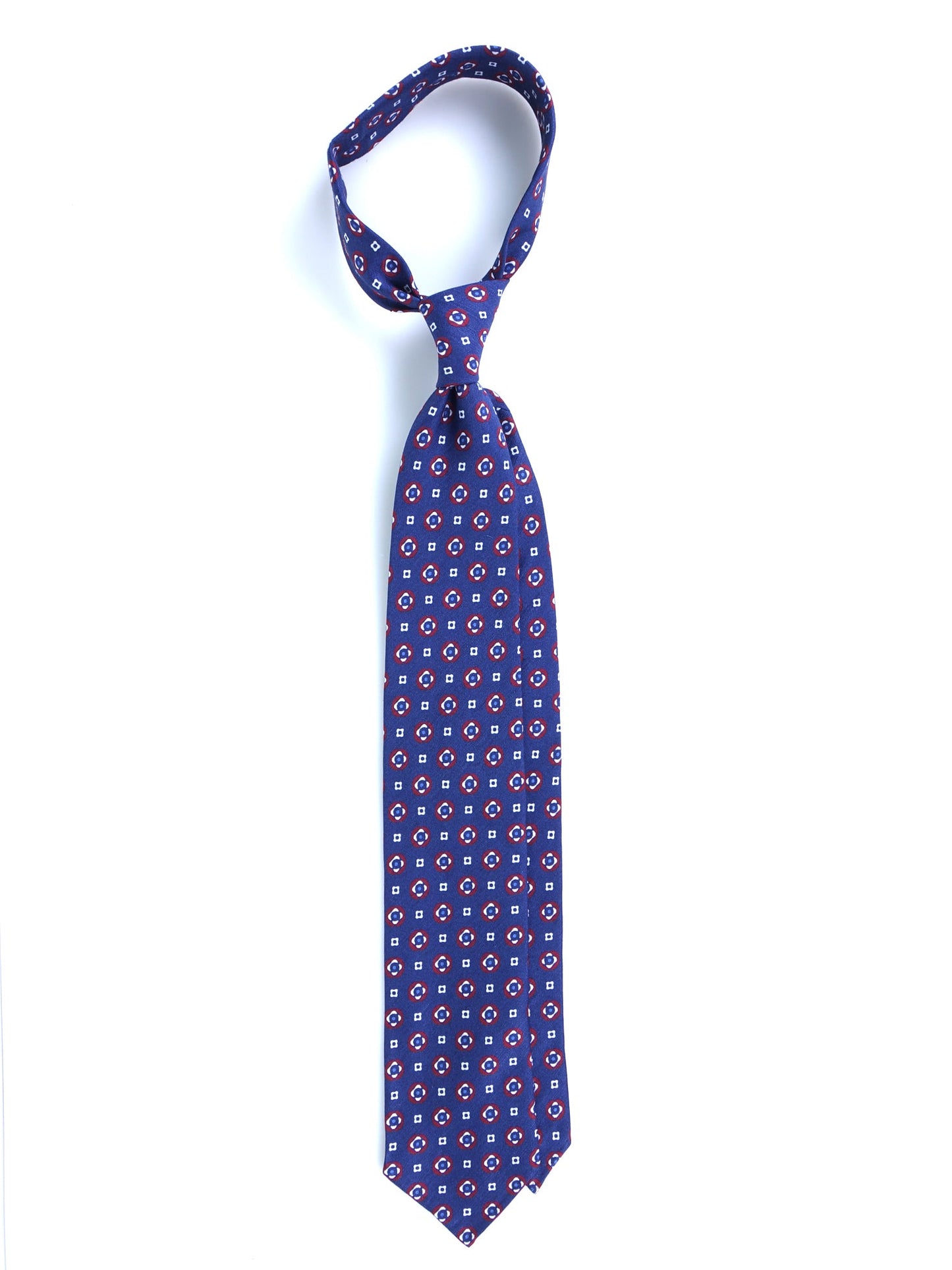 Blue Tailored untipped Tie Gemina in Linen/Silk