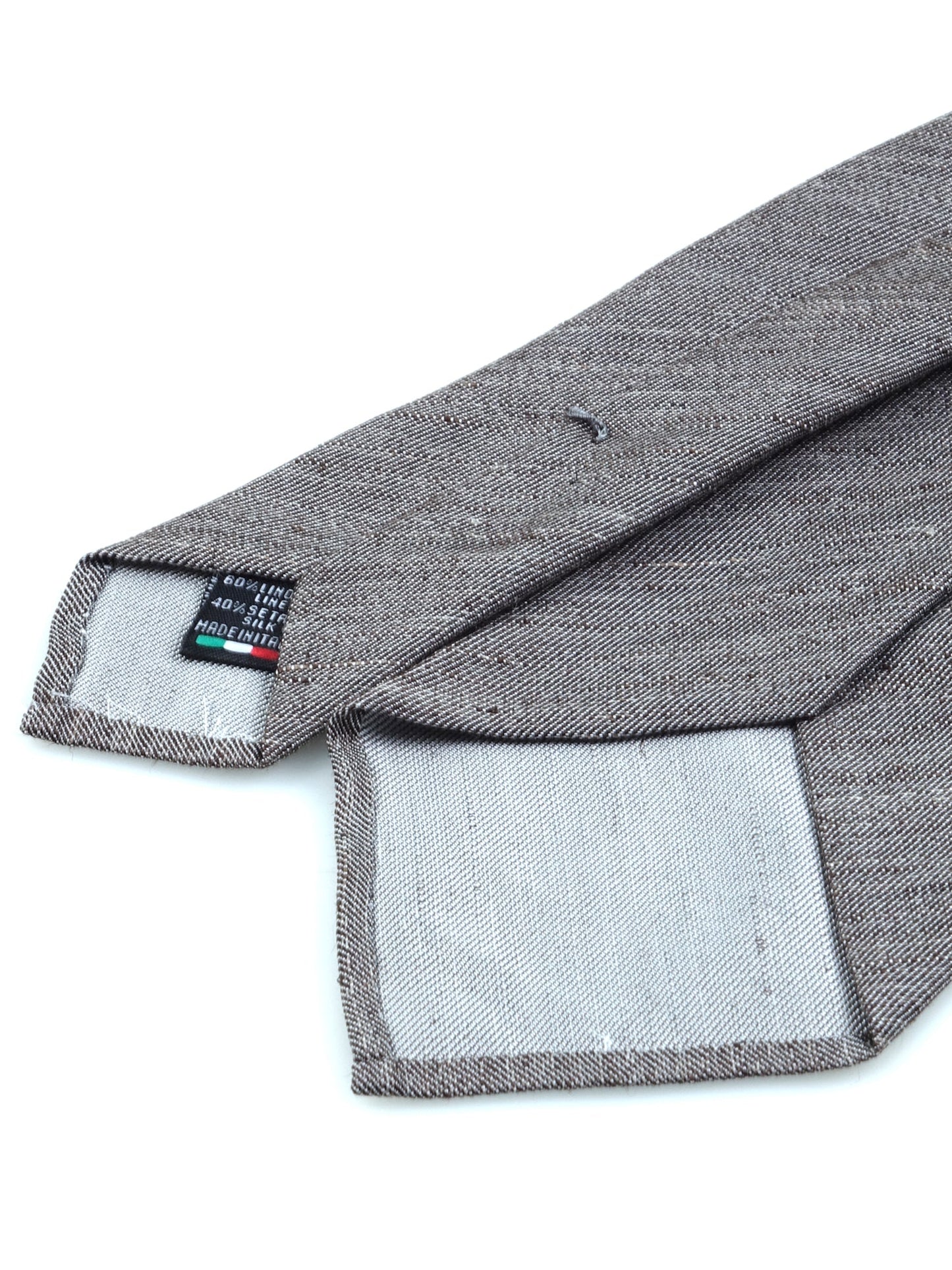 Untipped tie Brown DAFNE in Linen/Silk